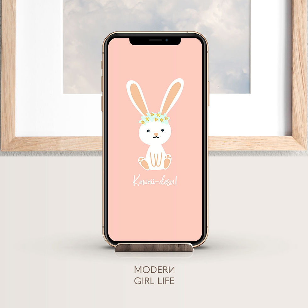 Kawaii Desu Rabbit Phone Wallpaper