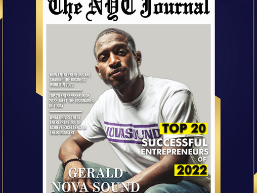 Gerald Nova Sound named as one of the "Top 20 Successful Entrepreneurs of 2022"