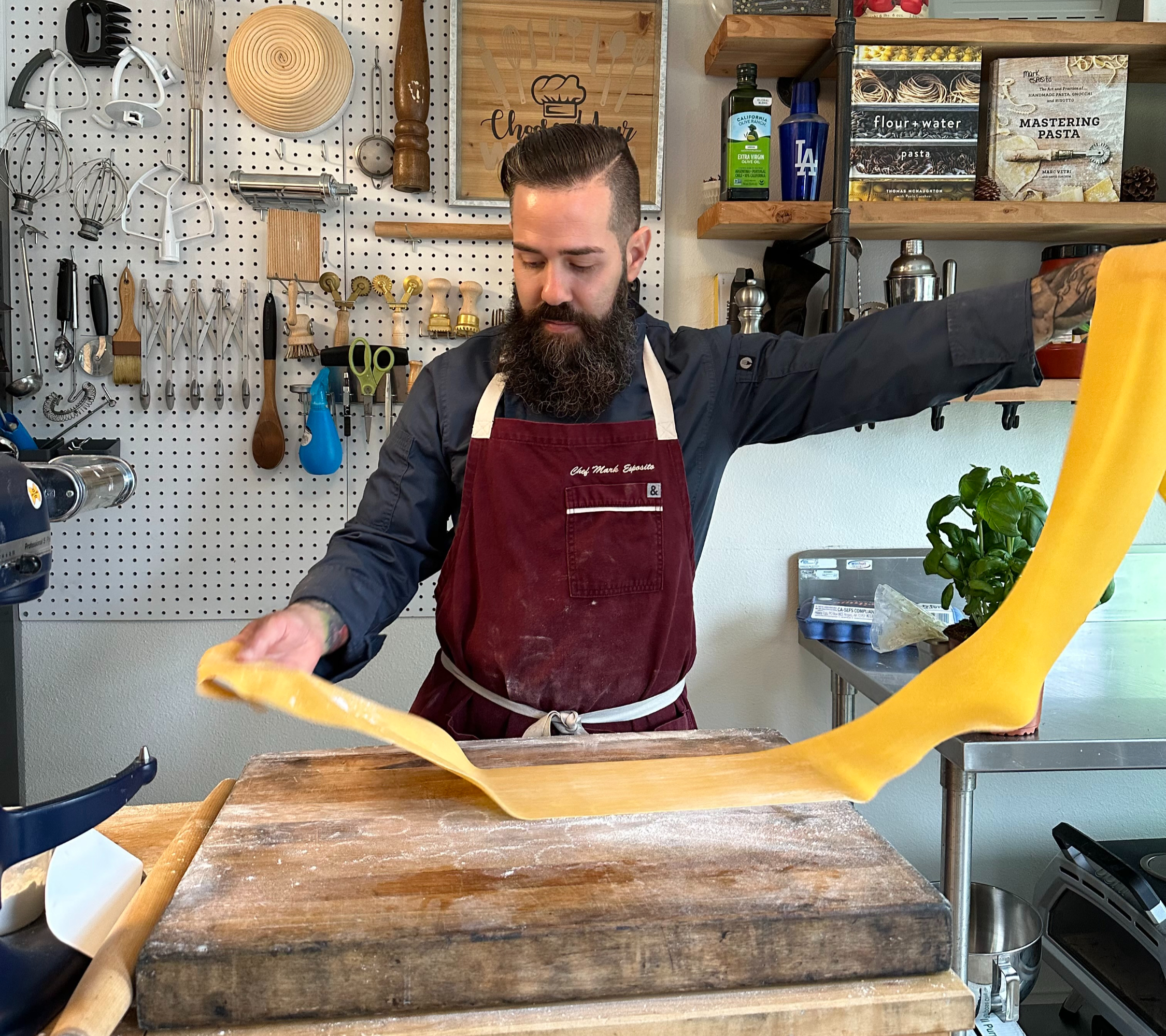 Pasta Mark founder Mark Esposito wearing his apron