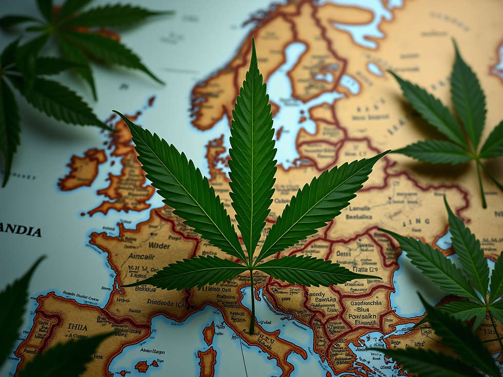 A strategic-top-down-shot-of-a-cannabis-leaf-amidst-a-european-cityscape-map-under-profess