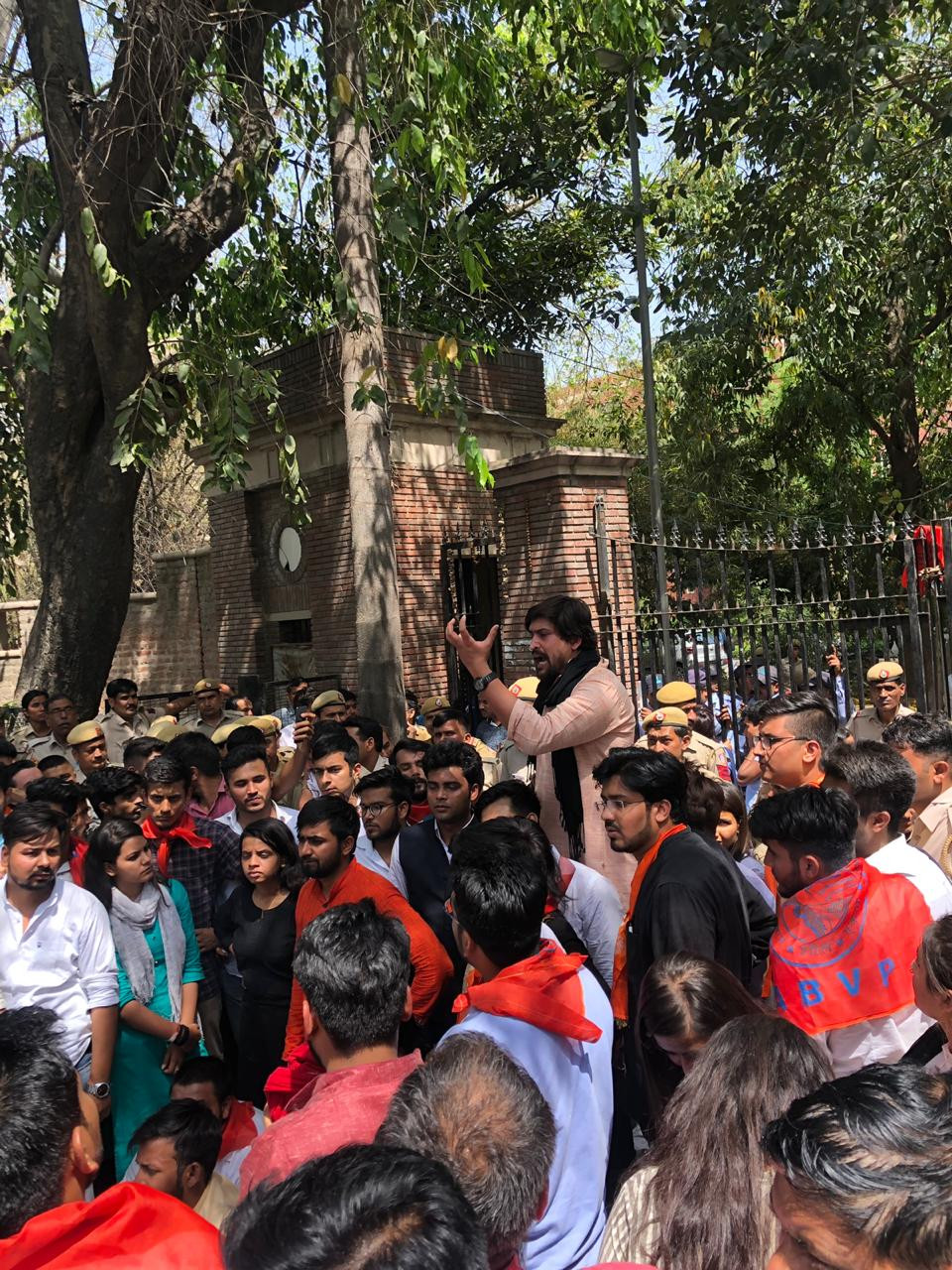 DUSU President Shakti Singh Protesting