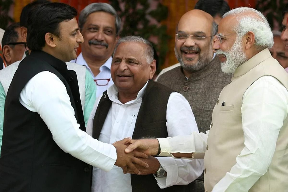 Old Picture of Akhilesh with Modi