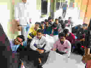 Students of Dayal Singh College Protesting