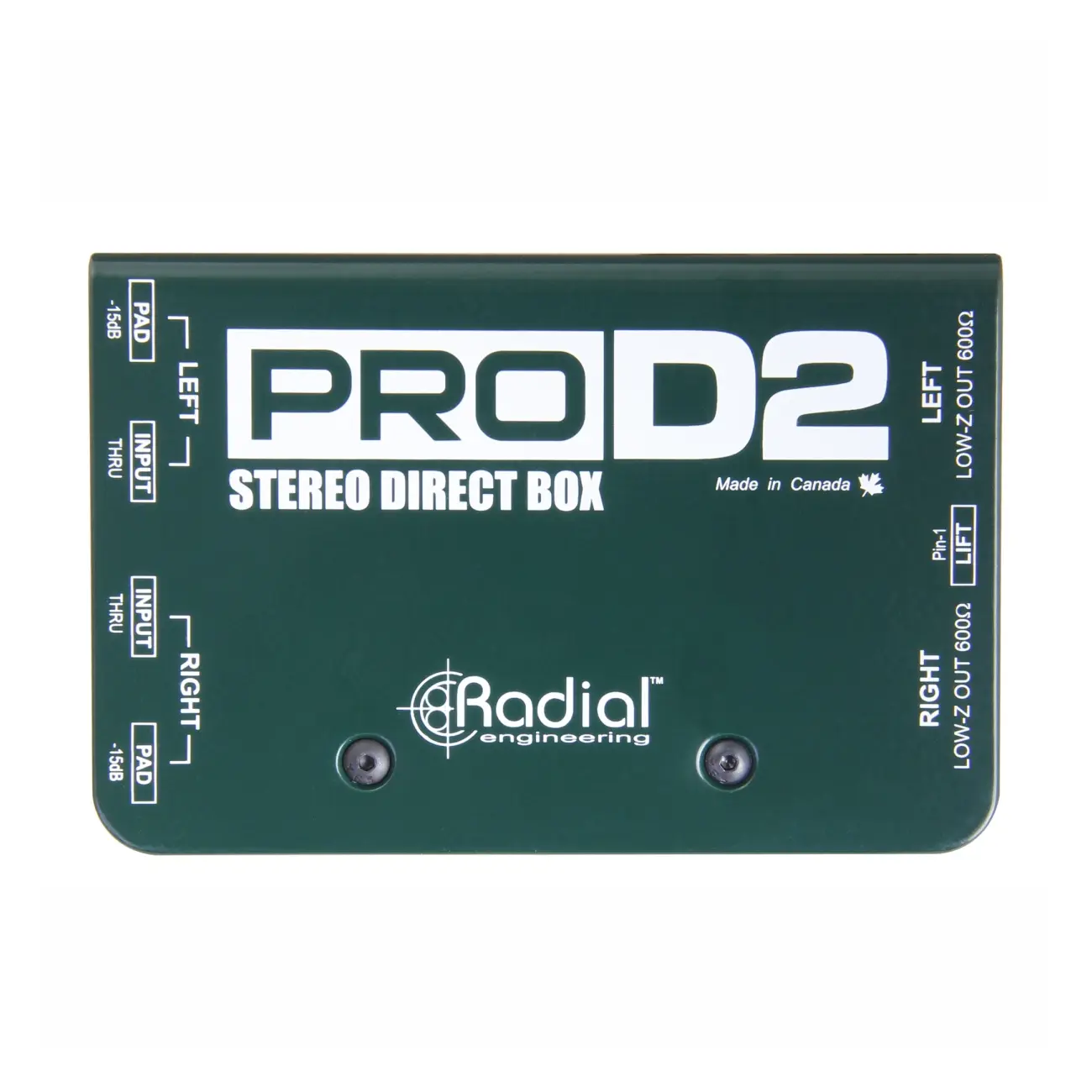 Caja directa estéreo profesional Radial PRO D2