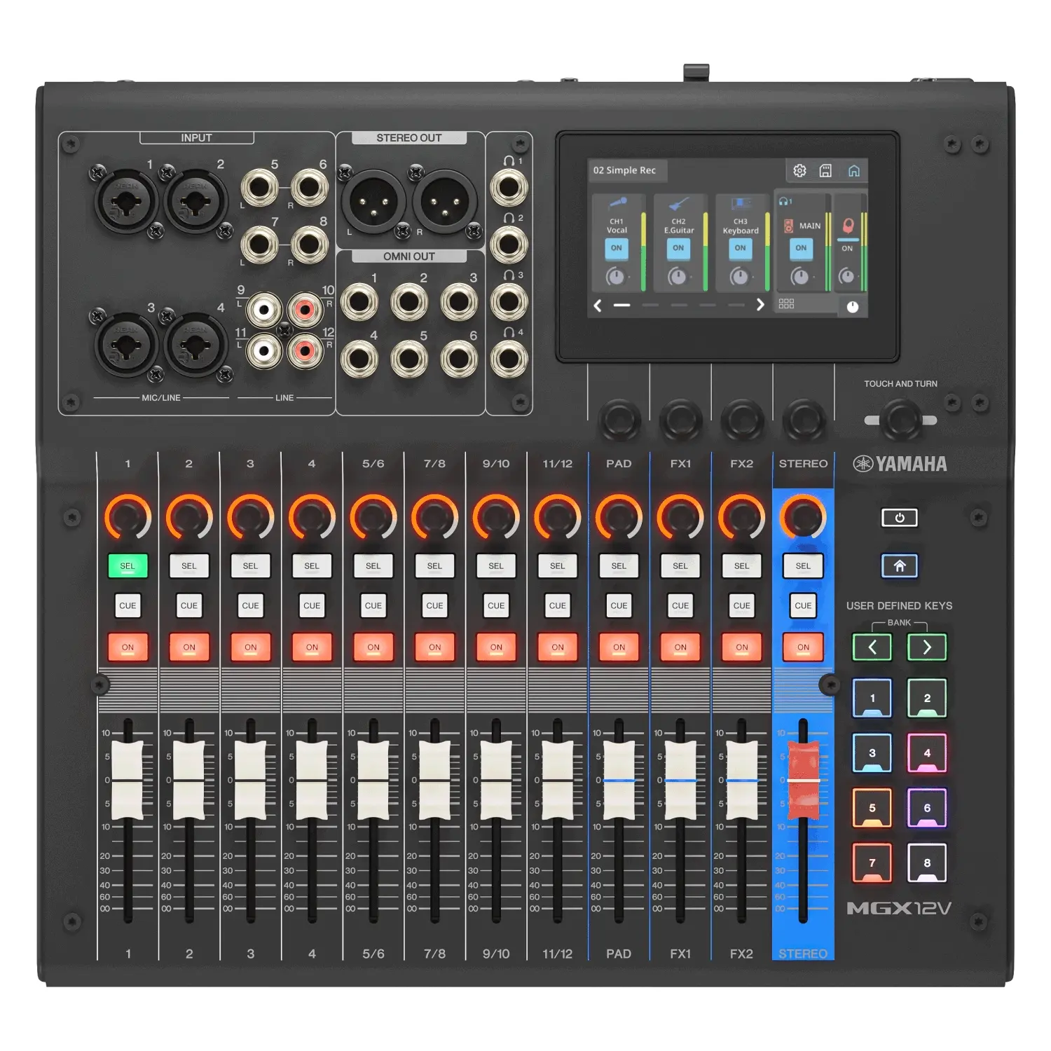 Consola Digital Yamaha MGX12V Negra con HDMI