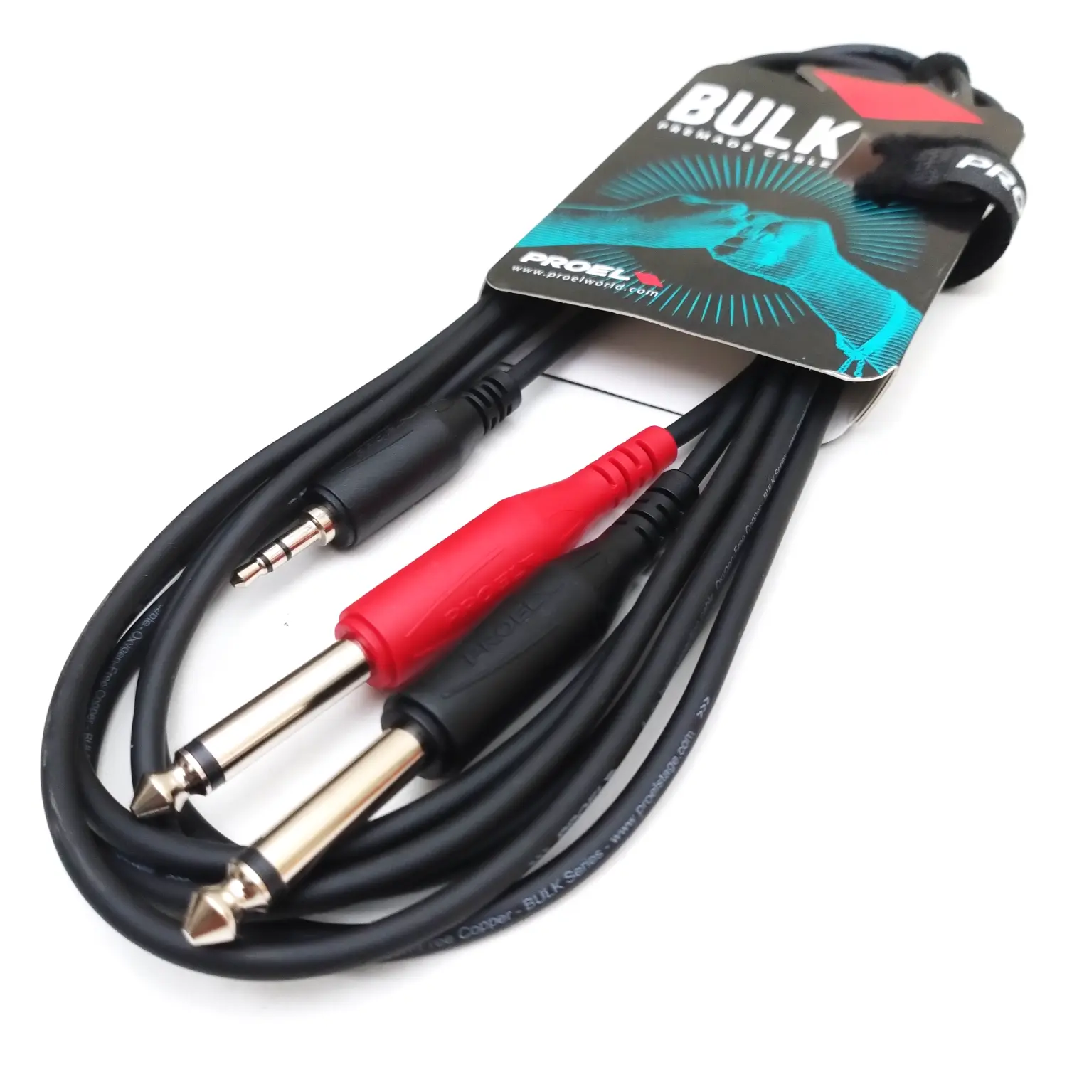 Cable estéreo Proel BULK505LU3 mini plug a 2 plug 1/4