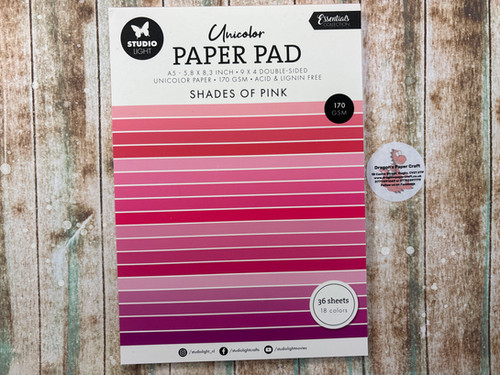 STUDIO LIGHT- PLAIN PAPER PAD - SHADES OF PINK - A5 - 36 sheets ...