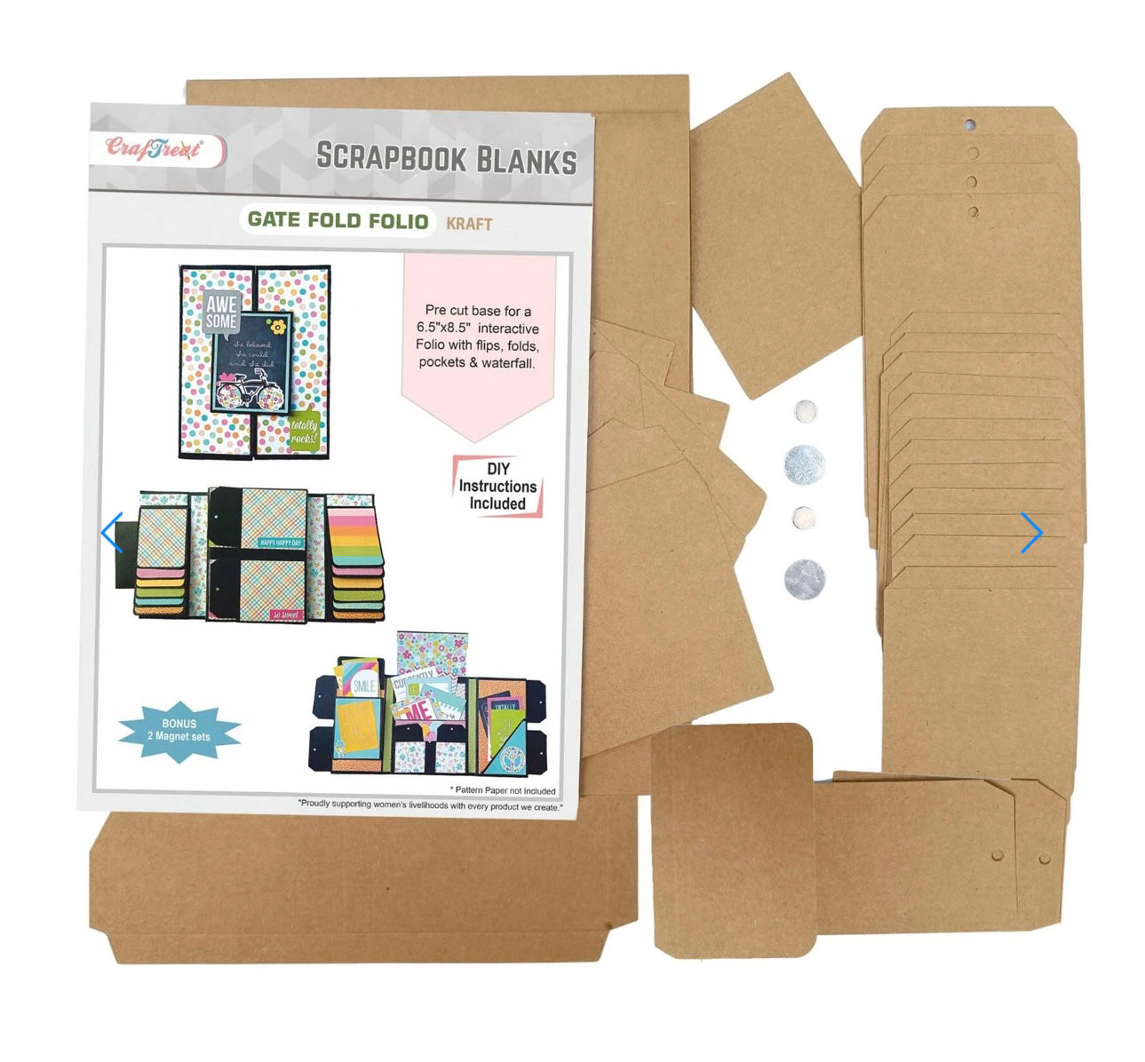 CRAFTREAT - SCRAPBOOK - GATE FOLD FOLIO - KRAFT