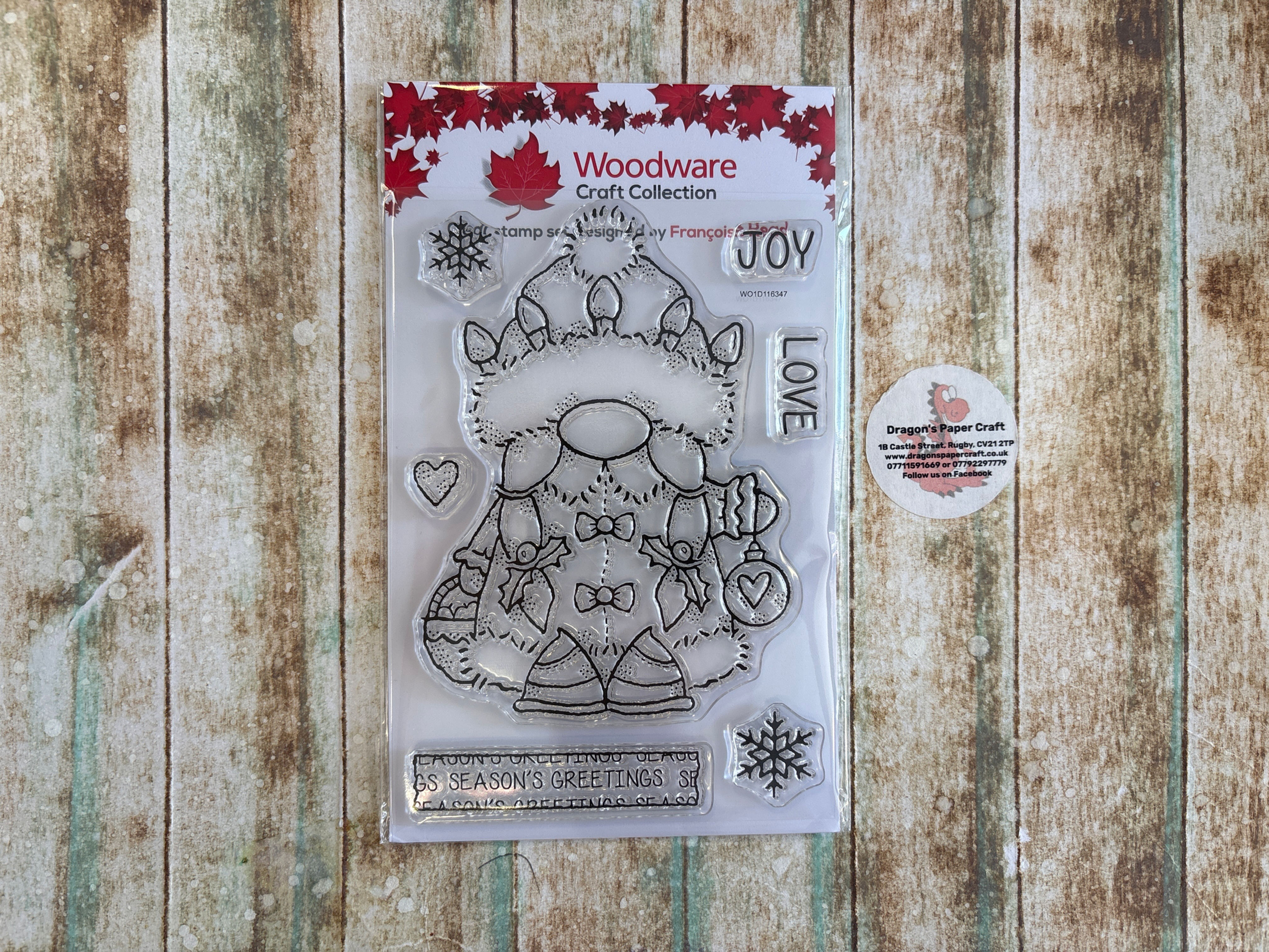 WOODWARE/JAMIE ROGERS CRAFTS - BY FRANCOISE - CLEAR STAMP - MRS CLAUS - A6