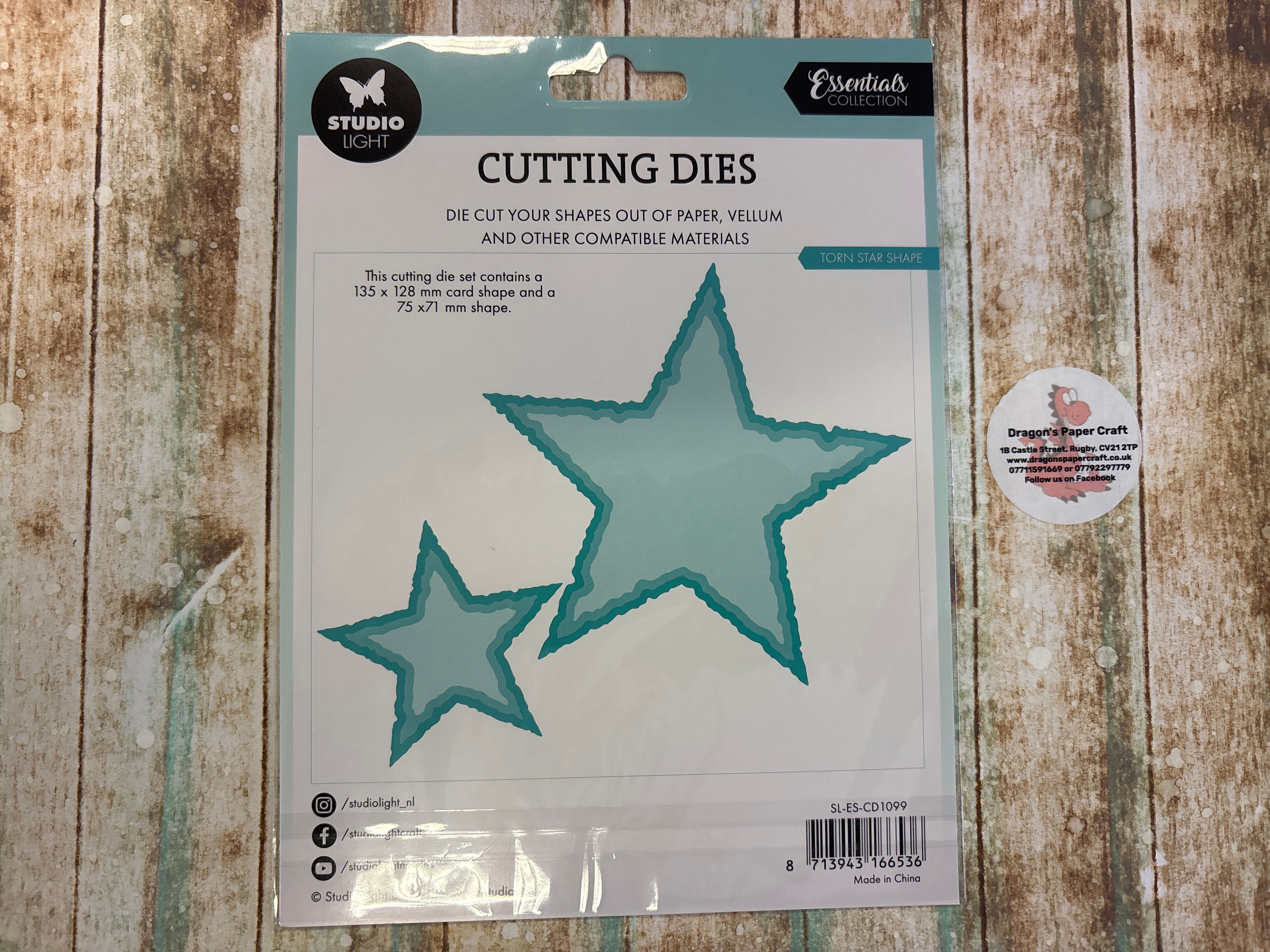 STUDIO LIGHT ESSENTIALS DIES -  TORN STAR SHAPE - 6 DIES