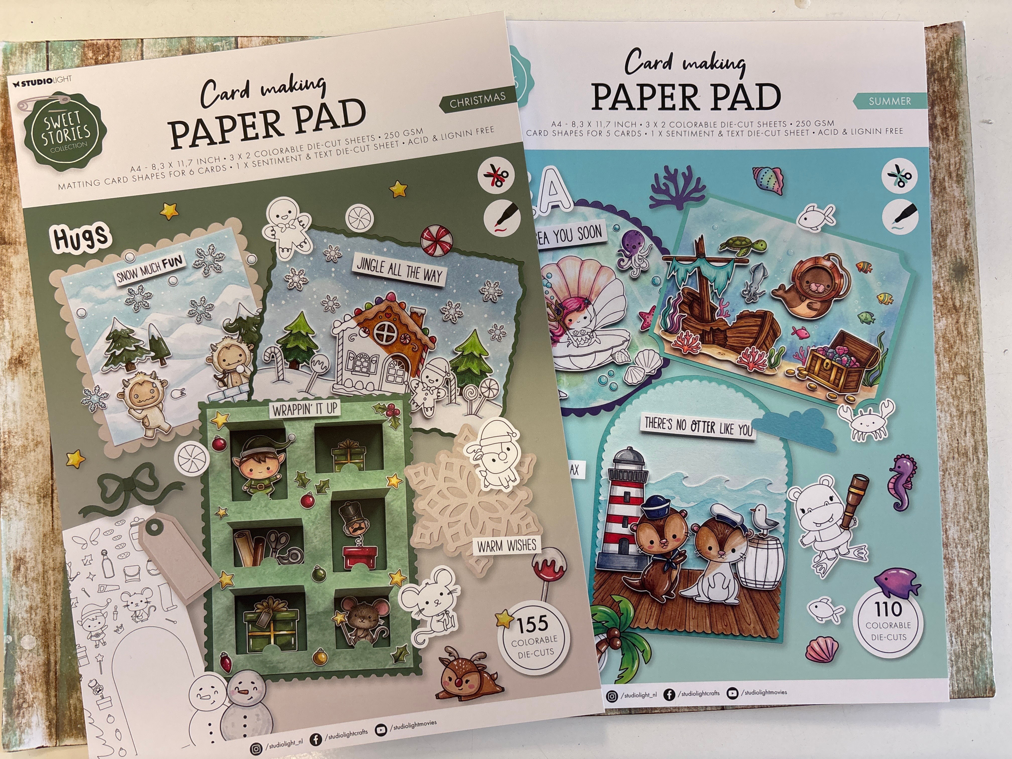 STUDIO LIGHT- BY SWEET STORIES - PAPER PAD BUNDLE - CHRISTMAS/ SUMMER - 2 x A4