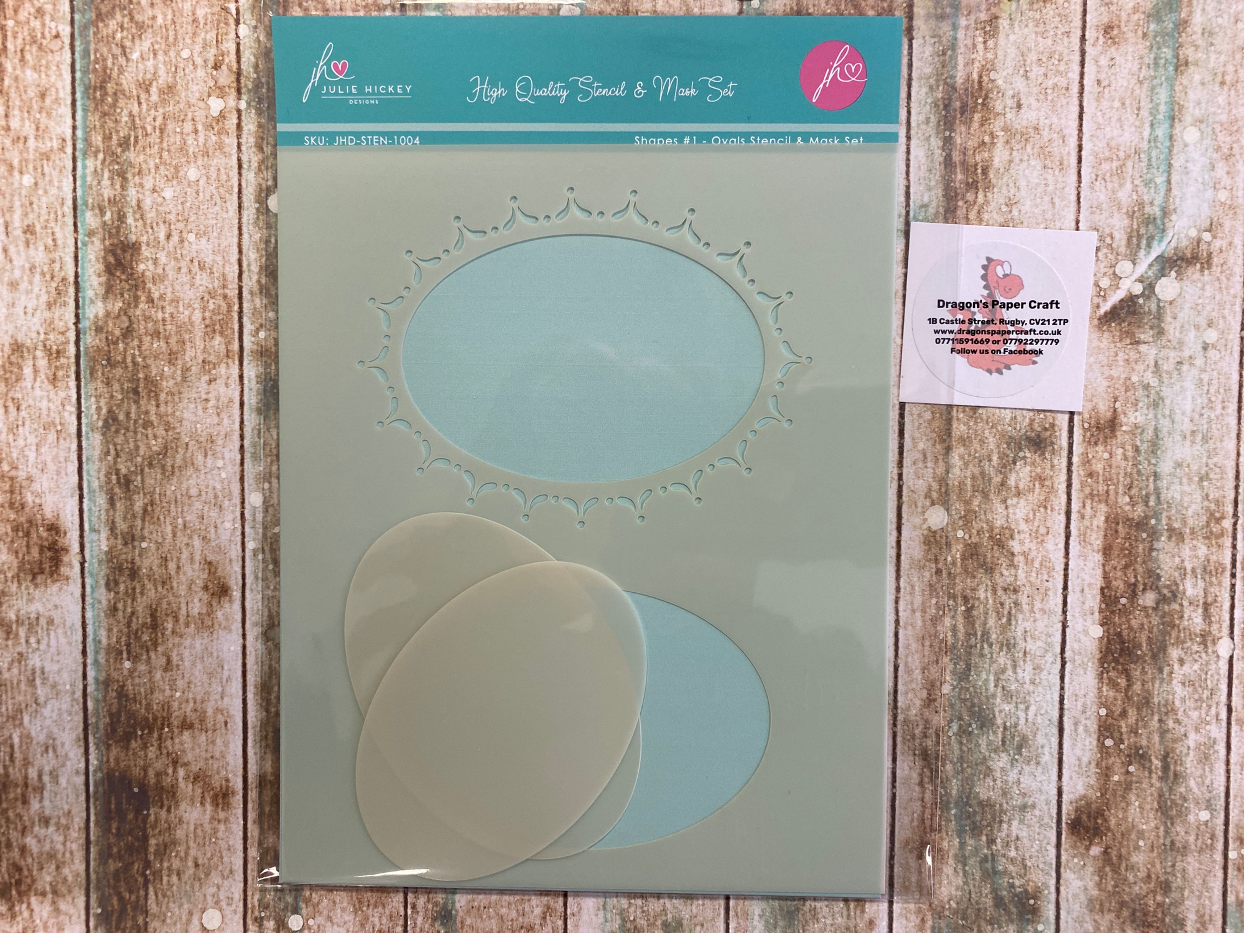 Julie Hickey Designs - SHAPES #1- OVALS STENCIL & MASK SET