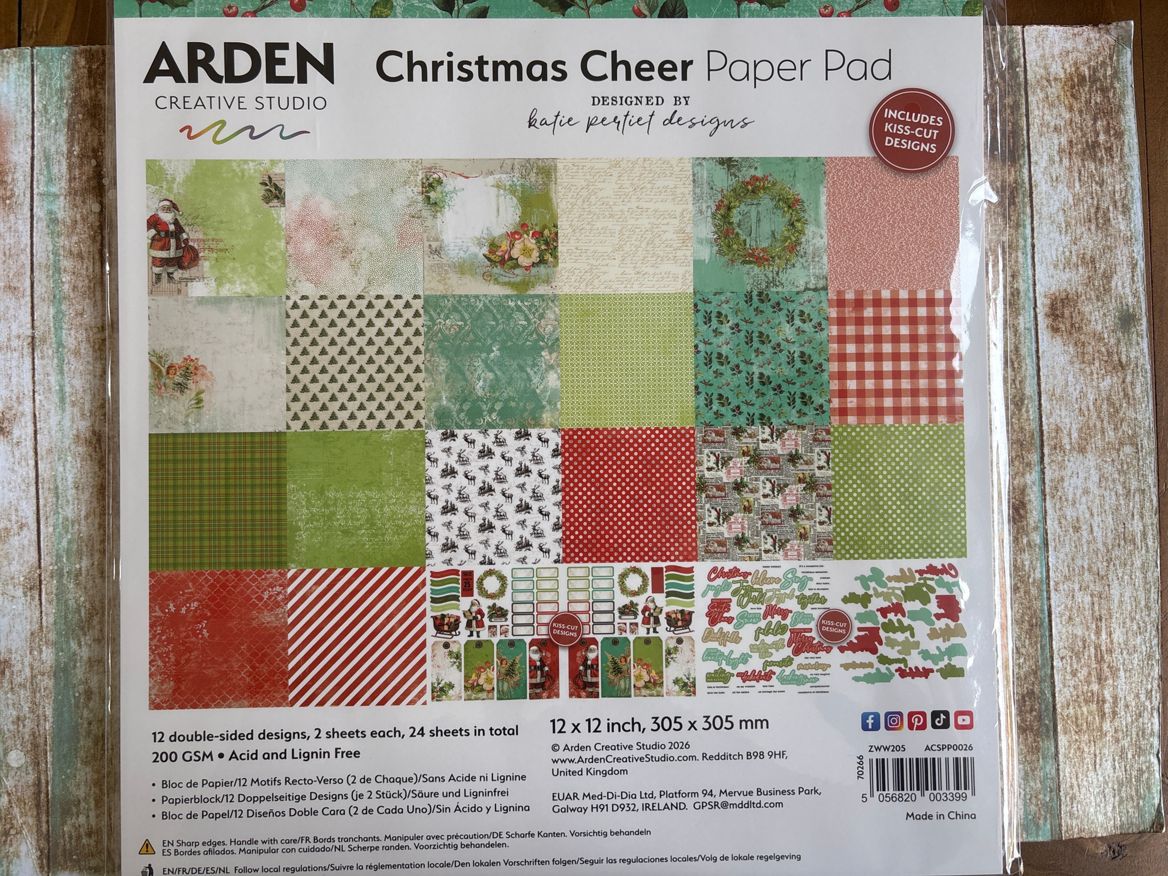 ARDEN CREATIVE - PAPER PAD - CHRISTMAS CHEER - 12” x 12” - 24 SHEETS