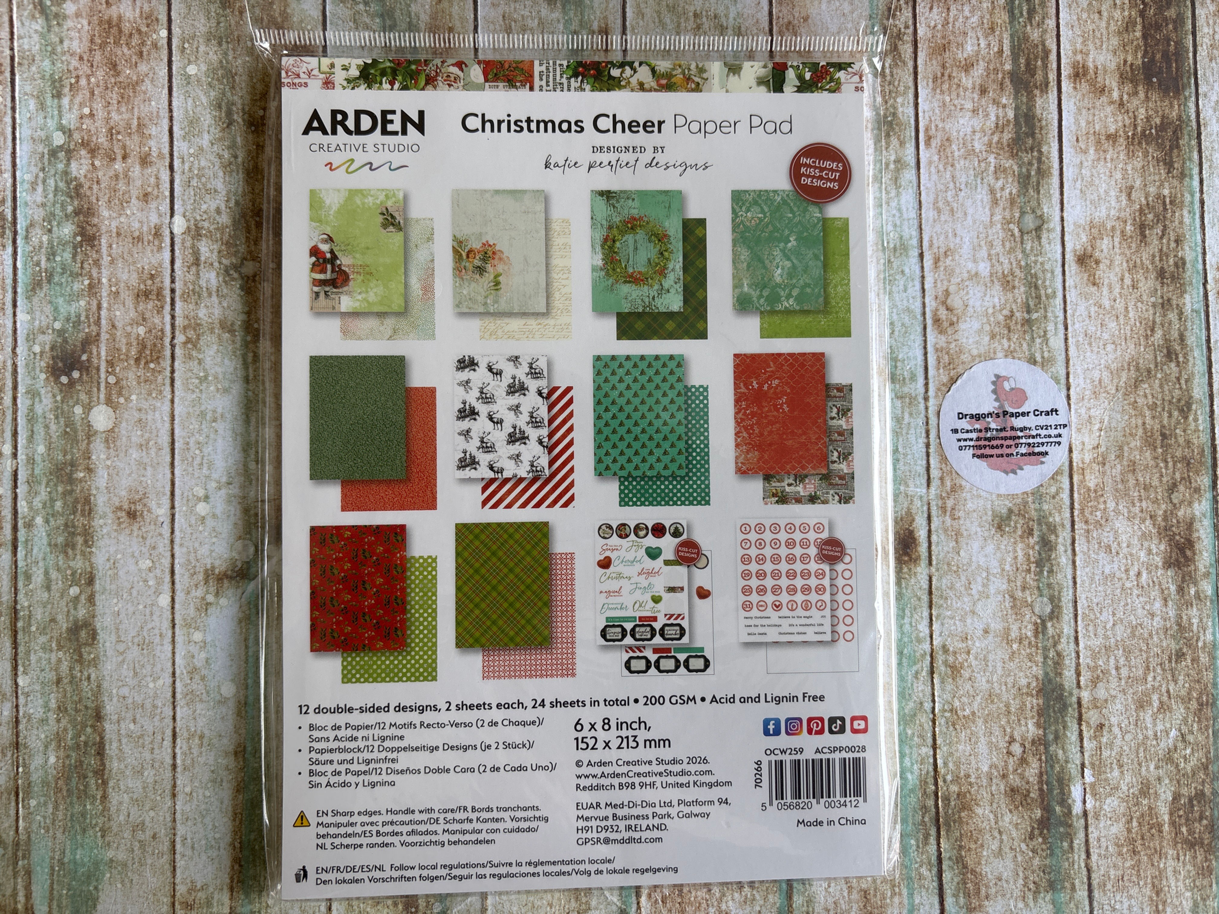 ARDEN CREATIVE - PAPER PAD - CHRISTMAS CHEER - 6” x 8” - 24 SHEETS