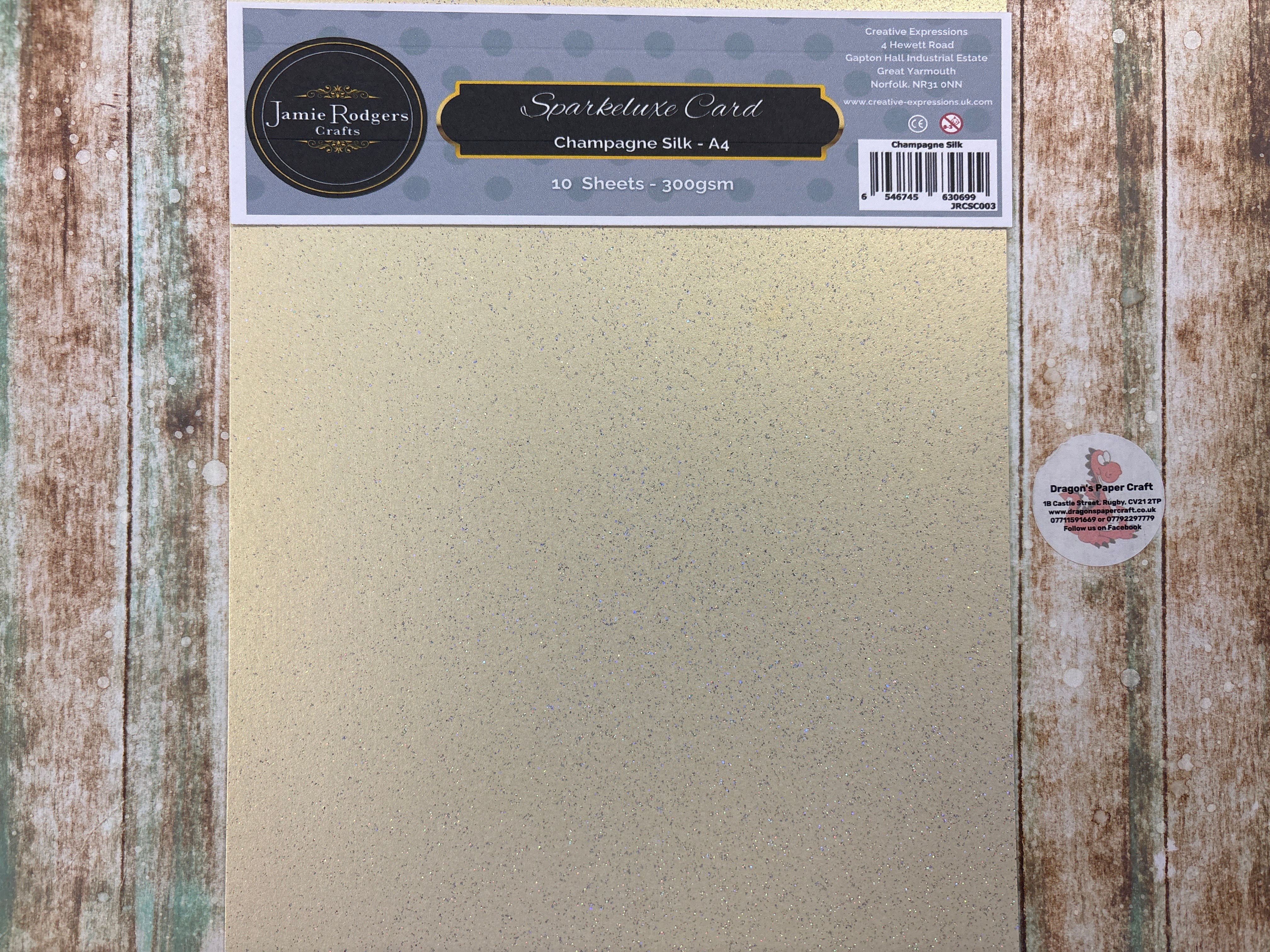 JAMIE ROGERS CRAFTS - SPARKELUXE  CARD - CHAMPAGNE SILK - 10 SHEETS - A4