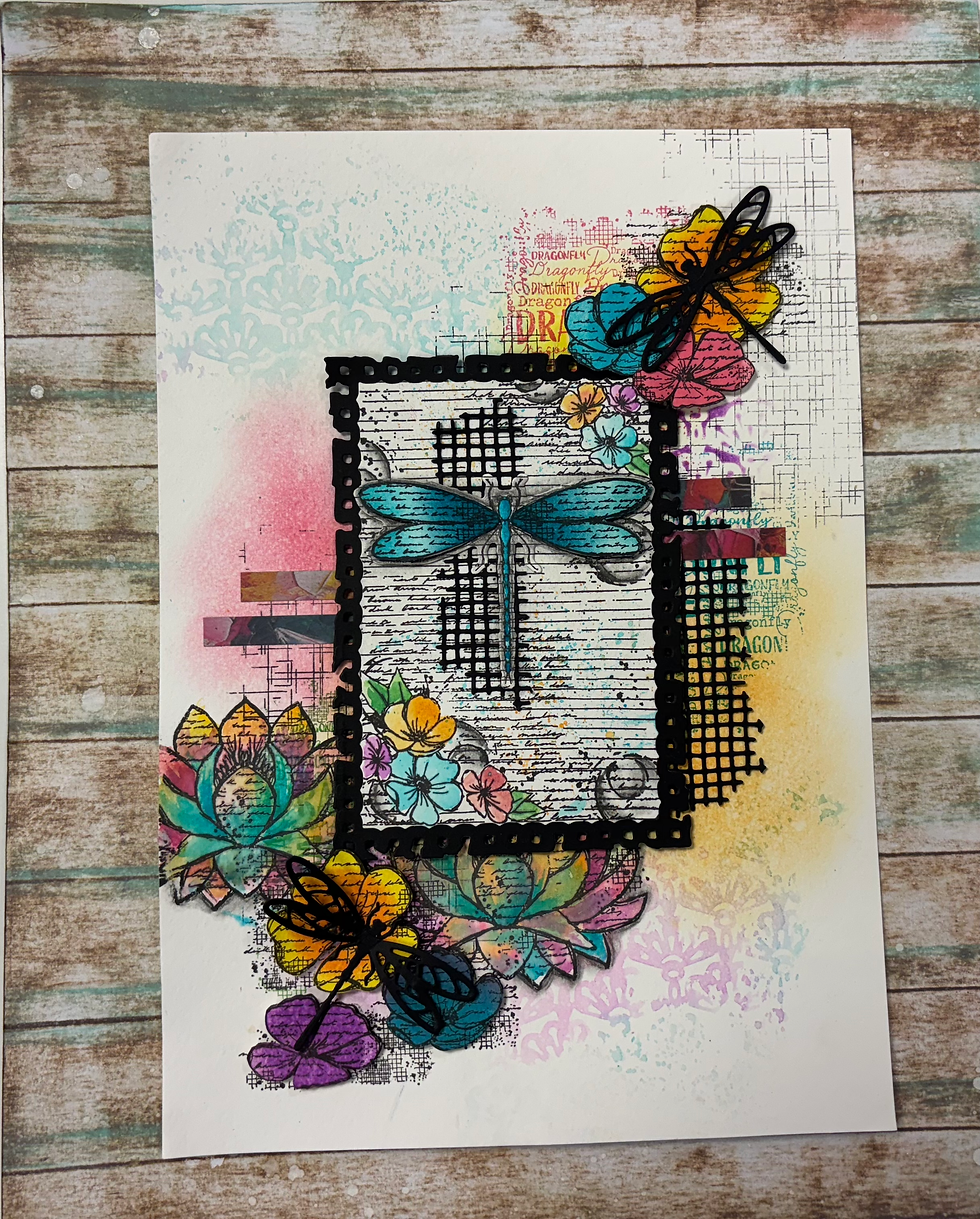 Thumbnail: STUDIO LIGHT-  DIE - DRAGONFLY DREAMS  BY HAZEL EATON -  NOTE CARD SHAPE