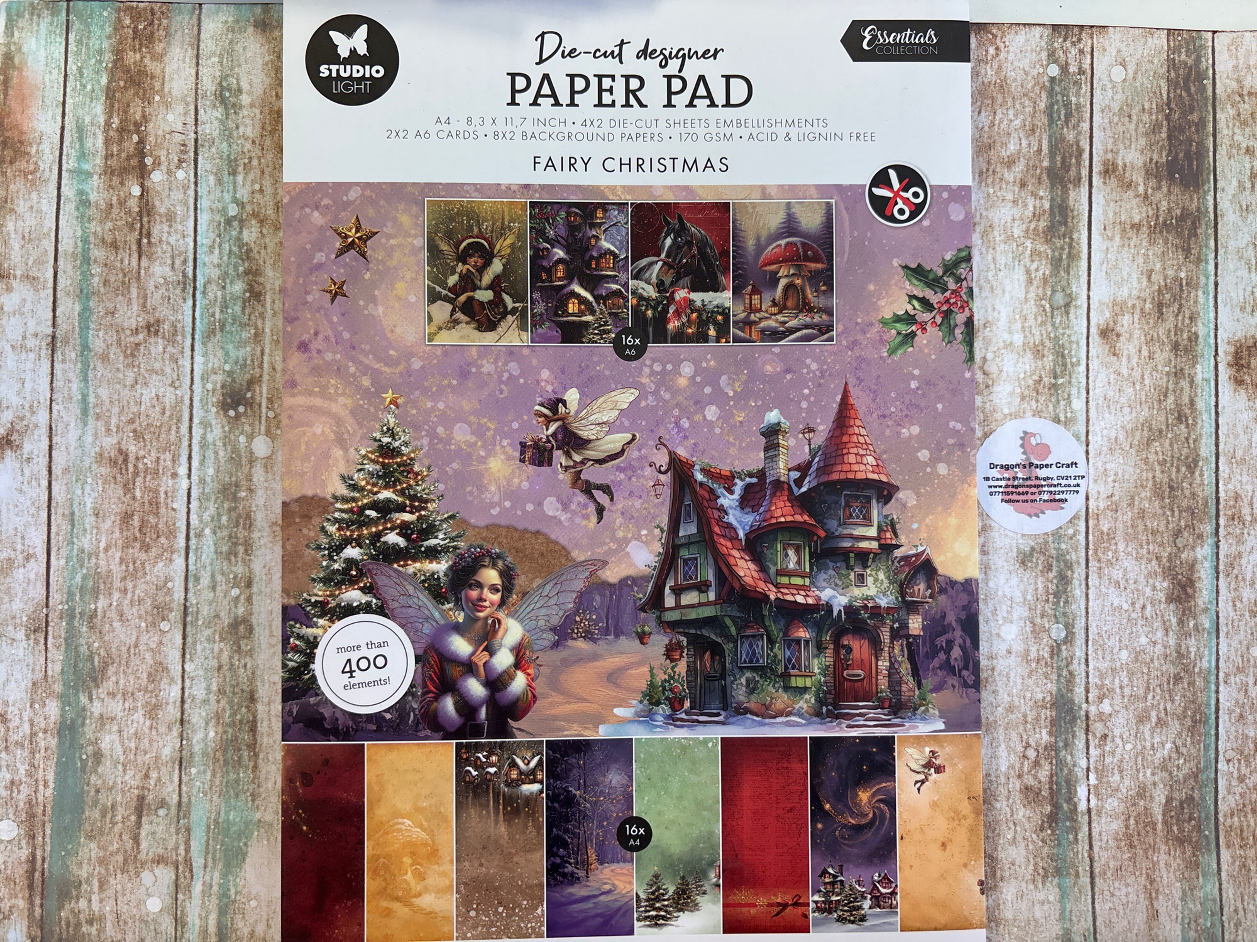 STUDIO LIGHT- DIE CUT  PAPER PAD  - FAIRY CHRISTMAS  - A4