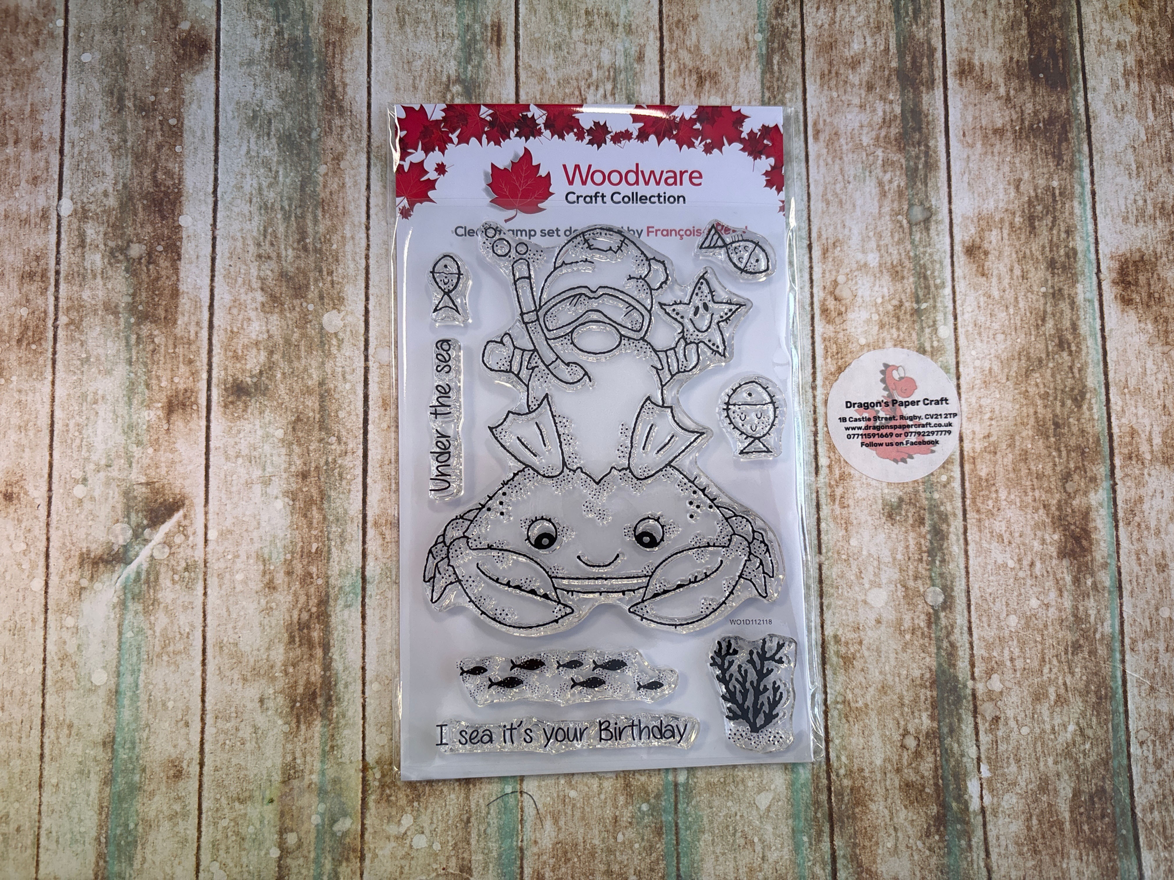 WOODWARE/JAMIE ROGERS CRAFTS - BY FRANCOISE - CLEAR STAMP - CRAB RIDE - A6
