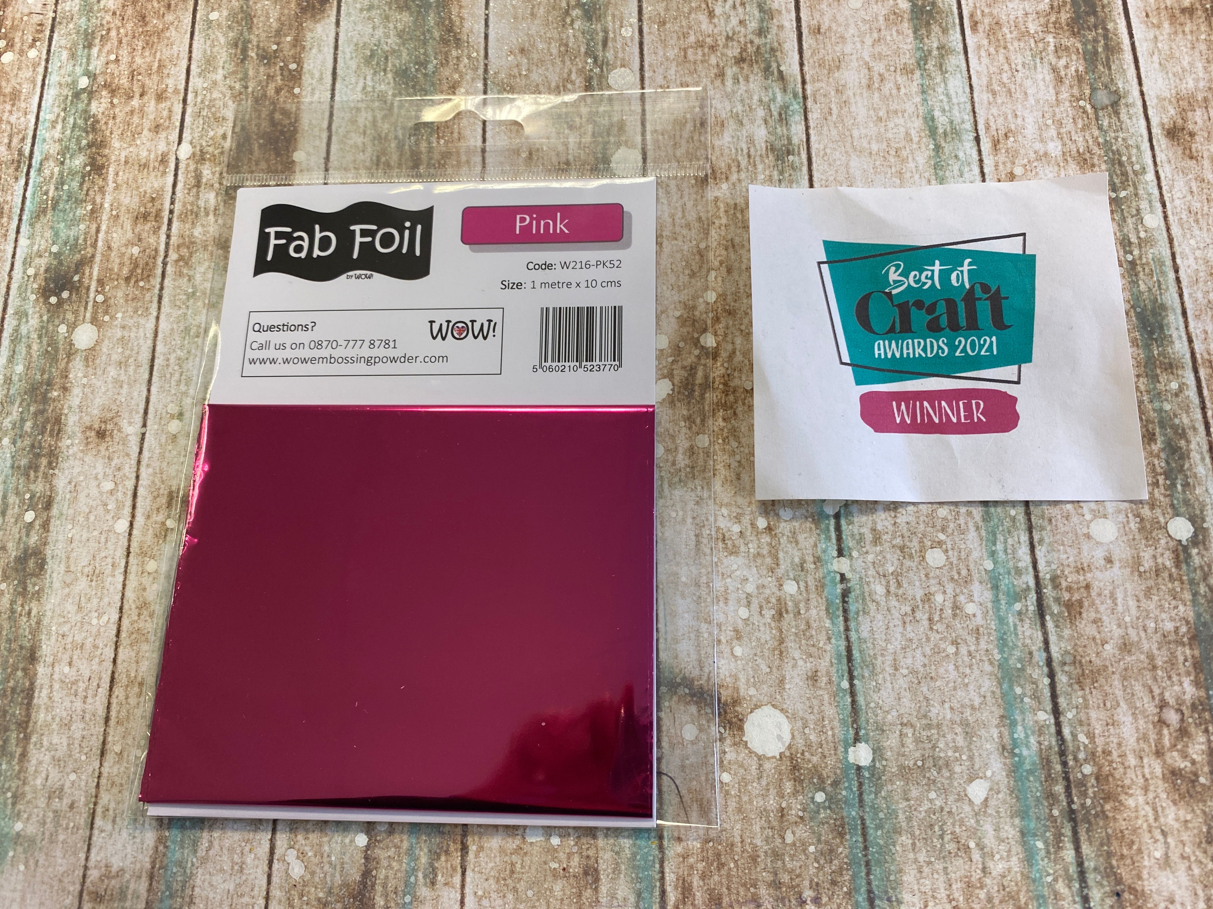 WOW FAB FOIL-  PINK  - 10cm x 1 metre 