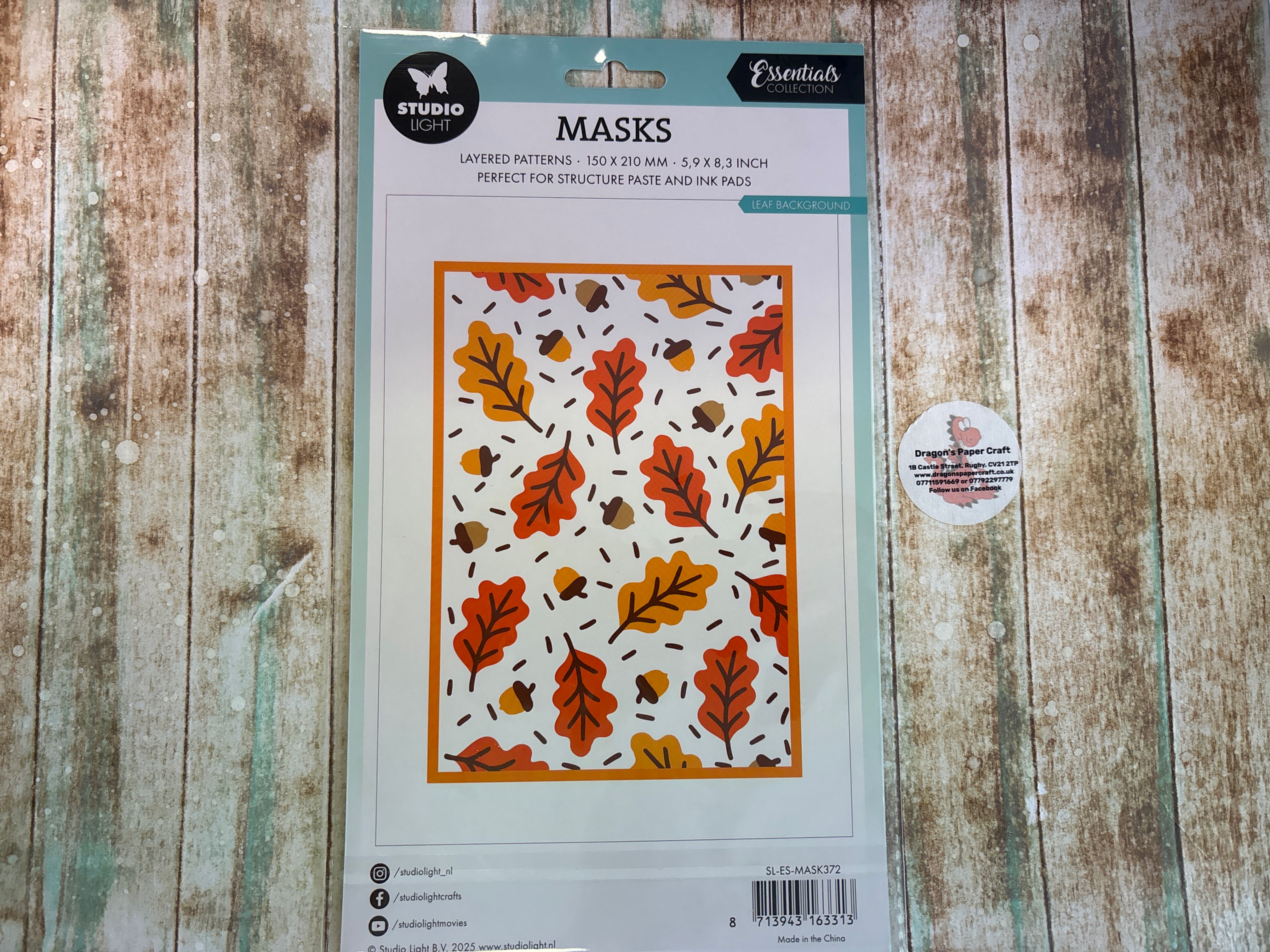 STUDIO LIGHT ESSENTIAL MASK - AUTUMN - LEAF BACKGROUND  - A5