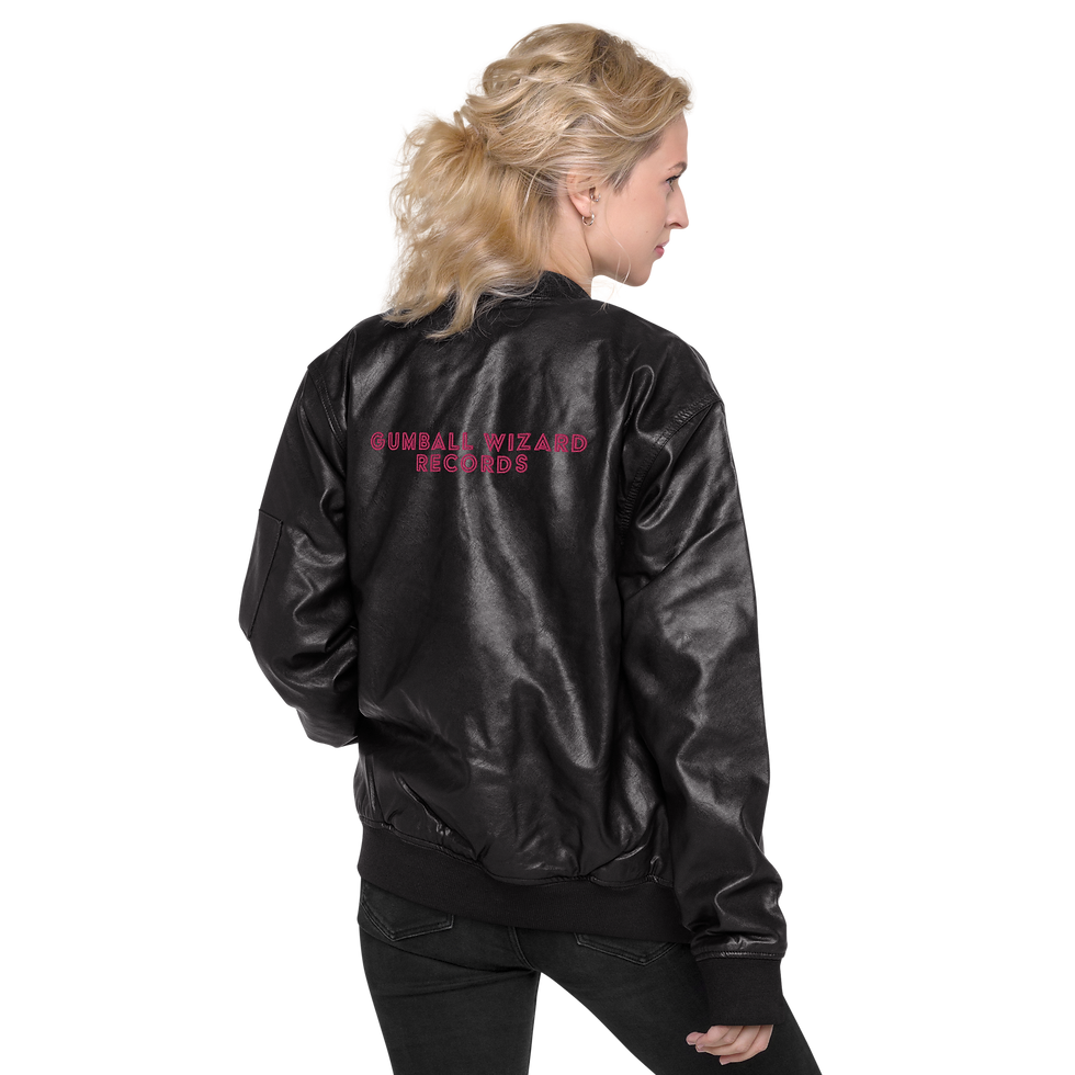 Thumbnail: Gumball Wizard Records Leather Bomber Jacket