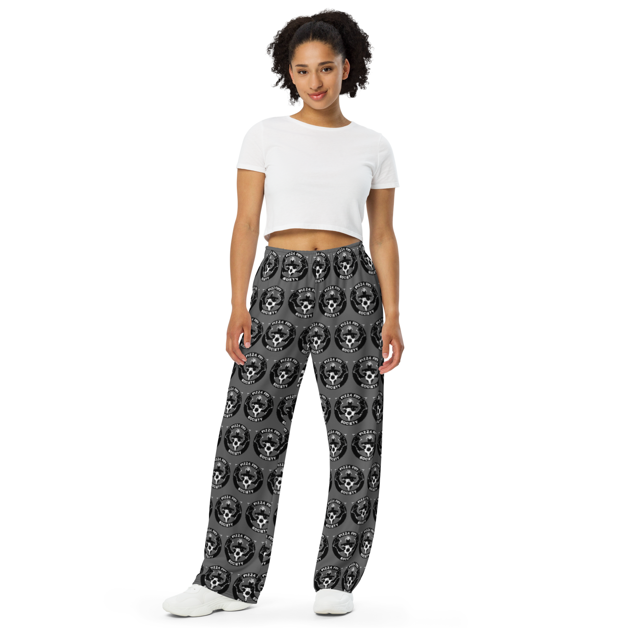 Pizza Fry Society unisex wide-leg pants (Gravestone Gray)