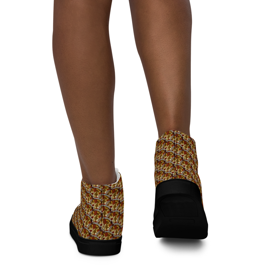 Thumbnail: Pizza Fry Women’s high top canvas shoes