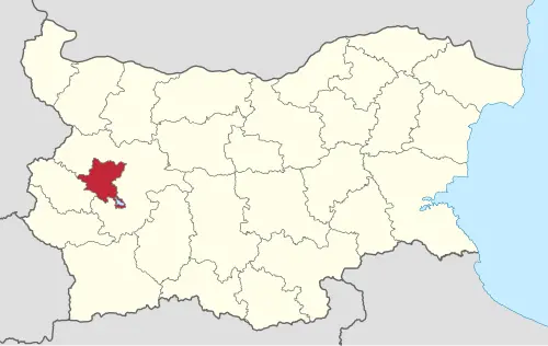 Карта на България с оцветен регион София | Meeny Greeny