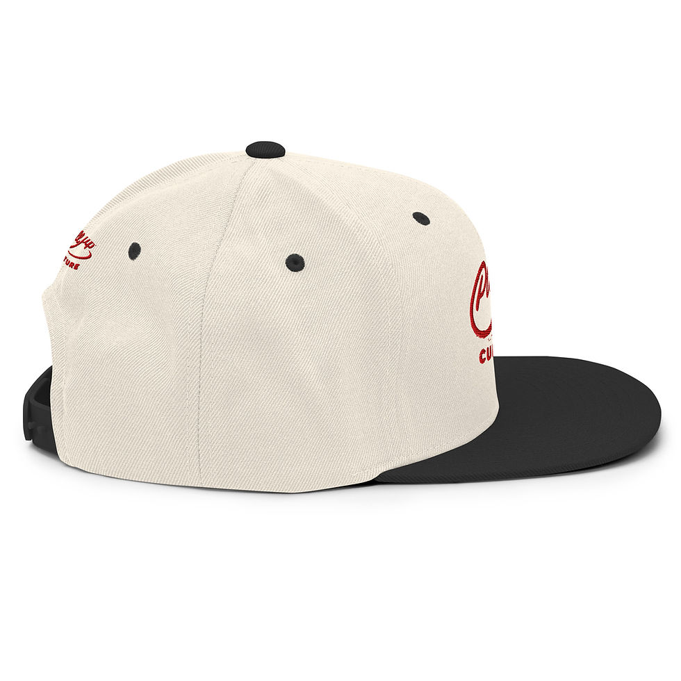 Thumbnail: Black & Cream 3D Puff Embroidery , PullUp Culture Snapback Hat, One Size