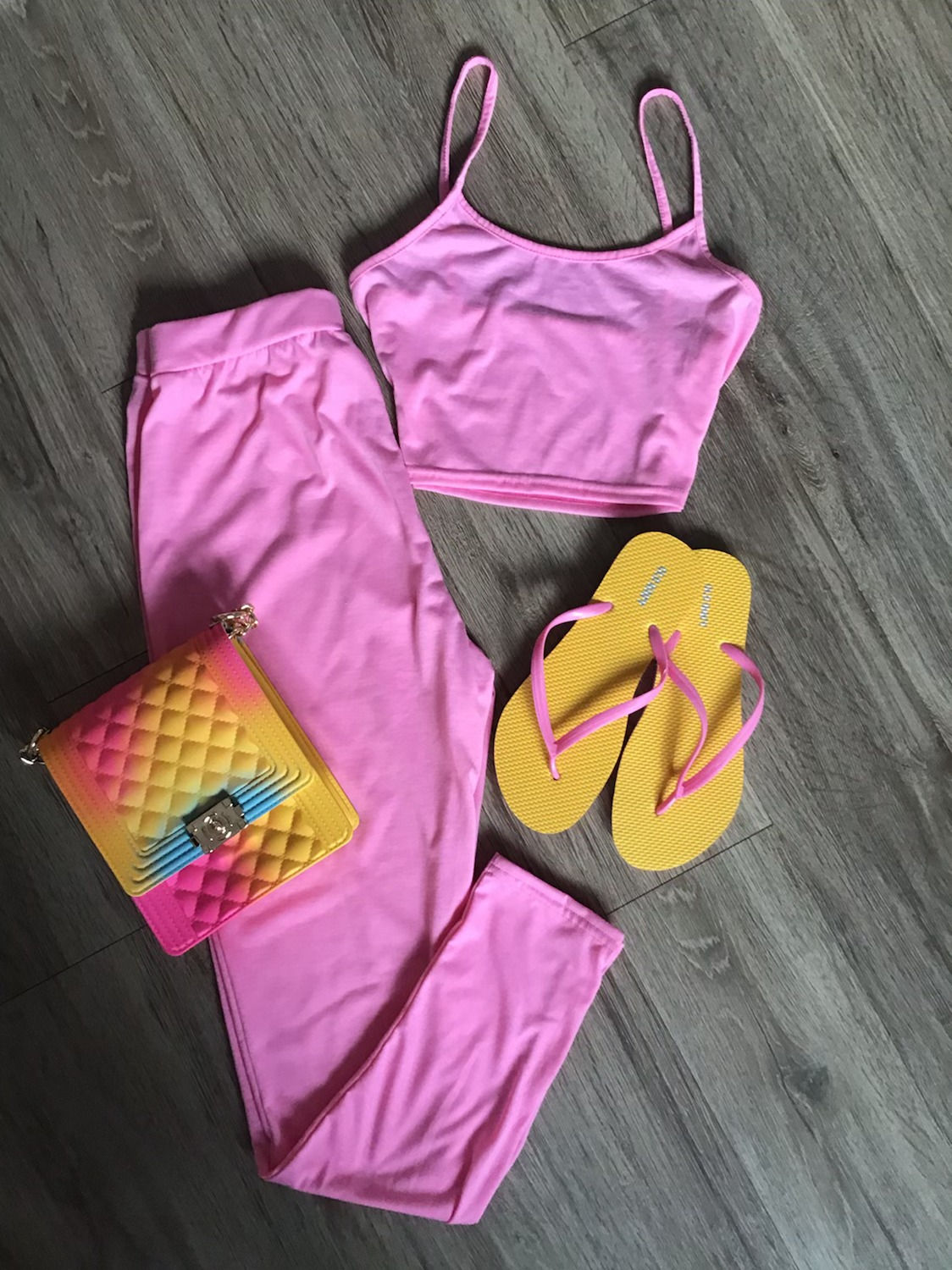 Two Piece Crop Pants Set