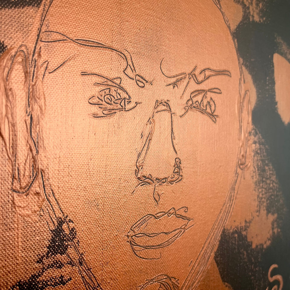 Détail de la peinture acrylique « L’Émergence » – SP – Galerie SP Mandelieu