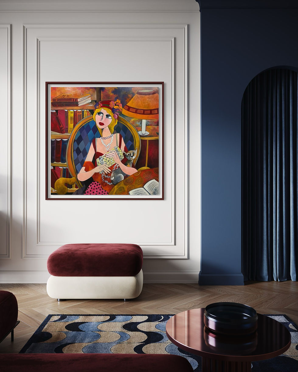 Miniature : Peinture « Coco » – Fauve – mise en situation 4 – Galerie SP Mandelieu