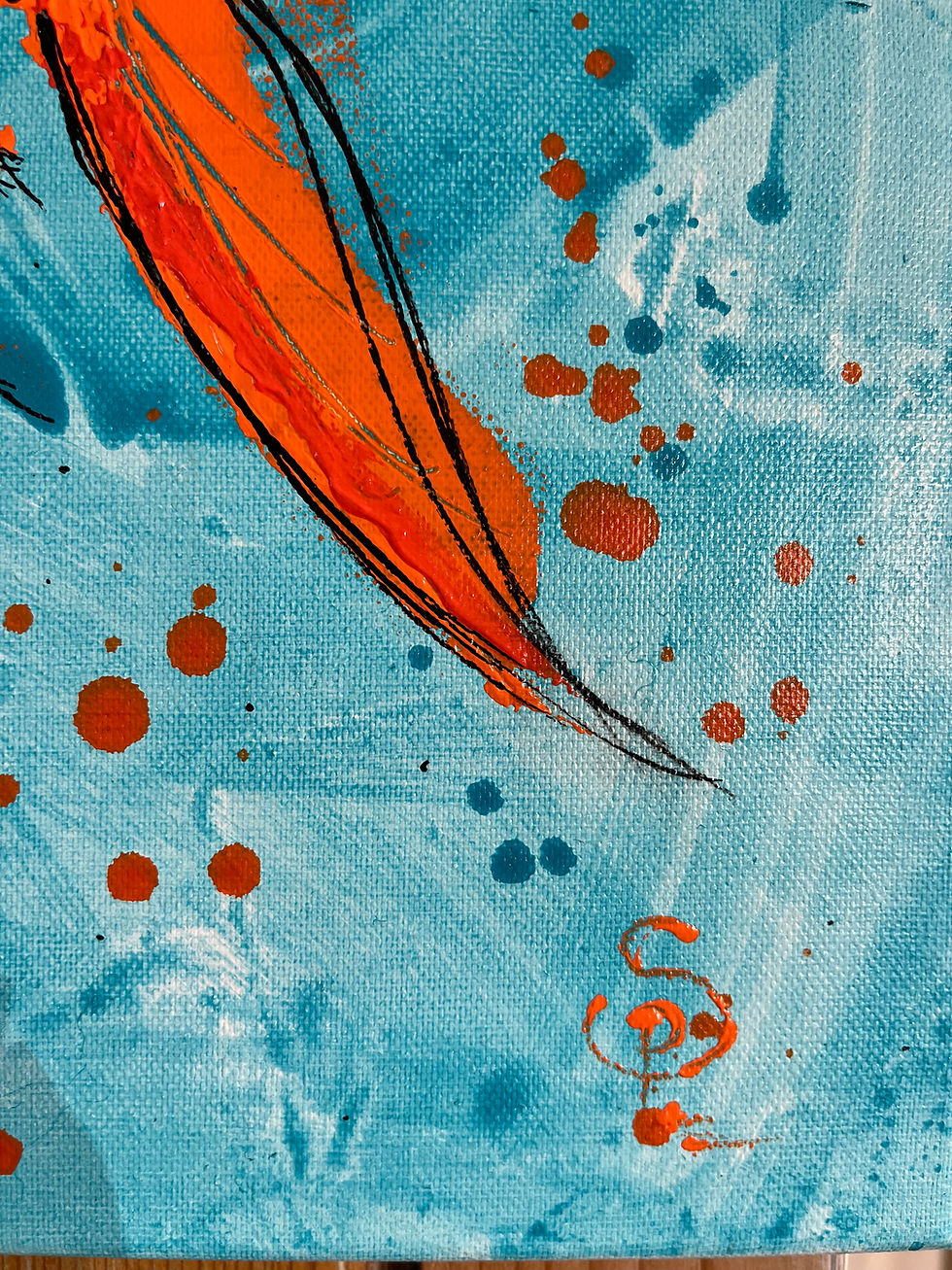Miniature : Détail signature de la peinture acrylique « Simple balade » – SP – Galerie SP Mandelieu