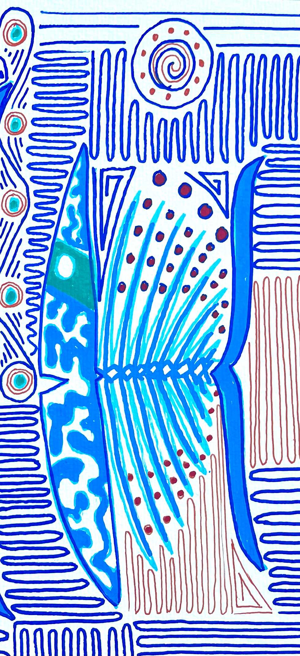 Miniature : Détail 3 du dessin « Free fish !!! » (Posca, Graph’it) – SP – Galerie SP Mandelieu