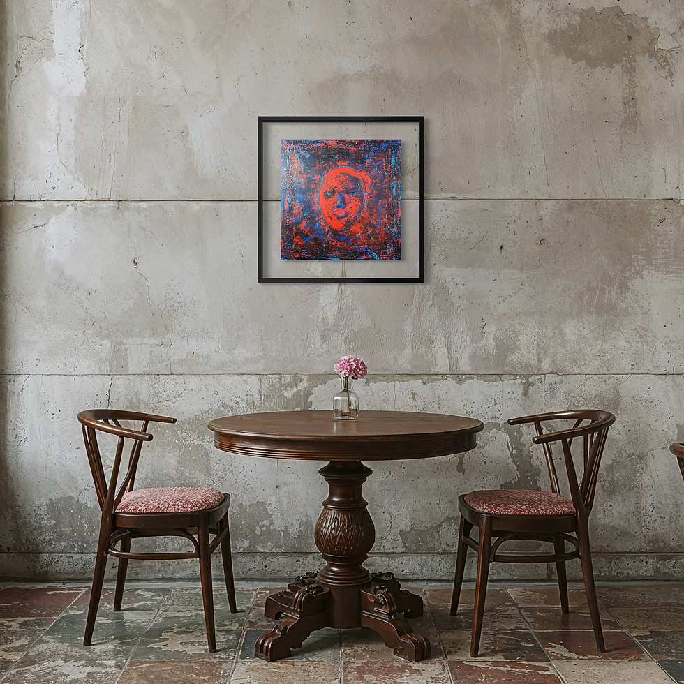 Miniature : Peinture « Émotion cachée » – SP – mise en situation 5 – Galerie SP Mandelieu