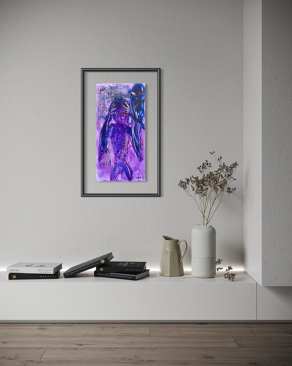 Miniature : Peinture « L’autre voix » – SP – mise en situation 2– Galerie SP Mandelieu