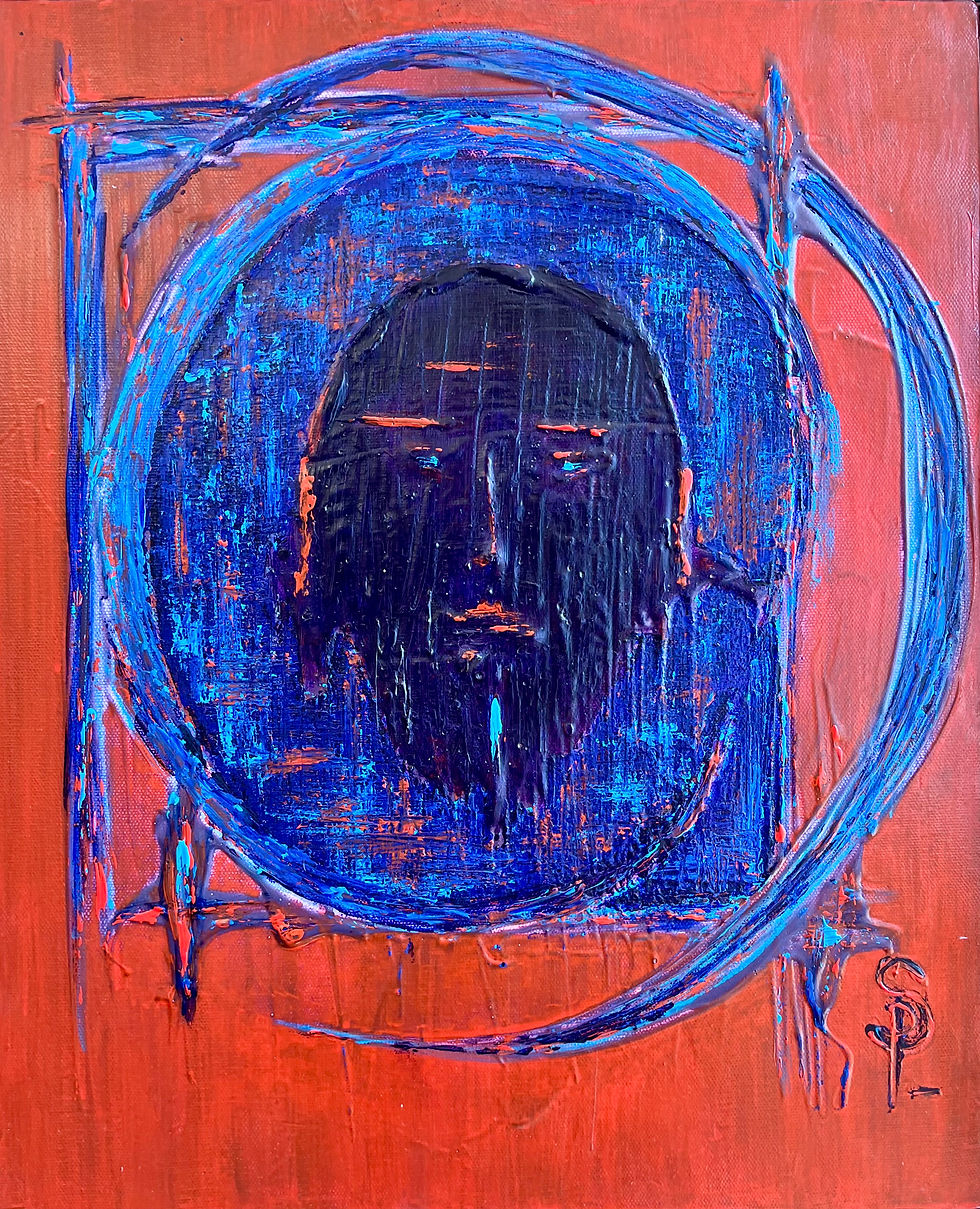 Peinture contemporaine acrylique sur toile 46x38 cm « Juste moi » – SP – Galerie SP Mandelieu