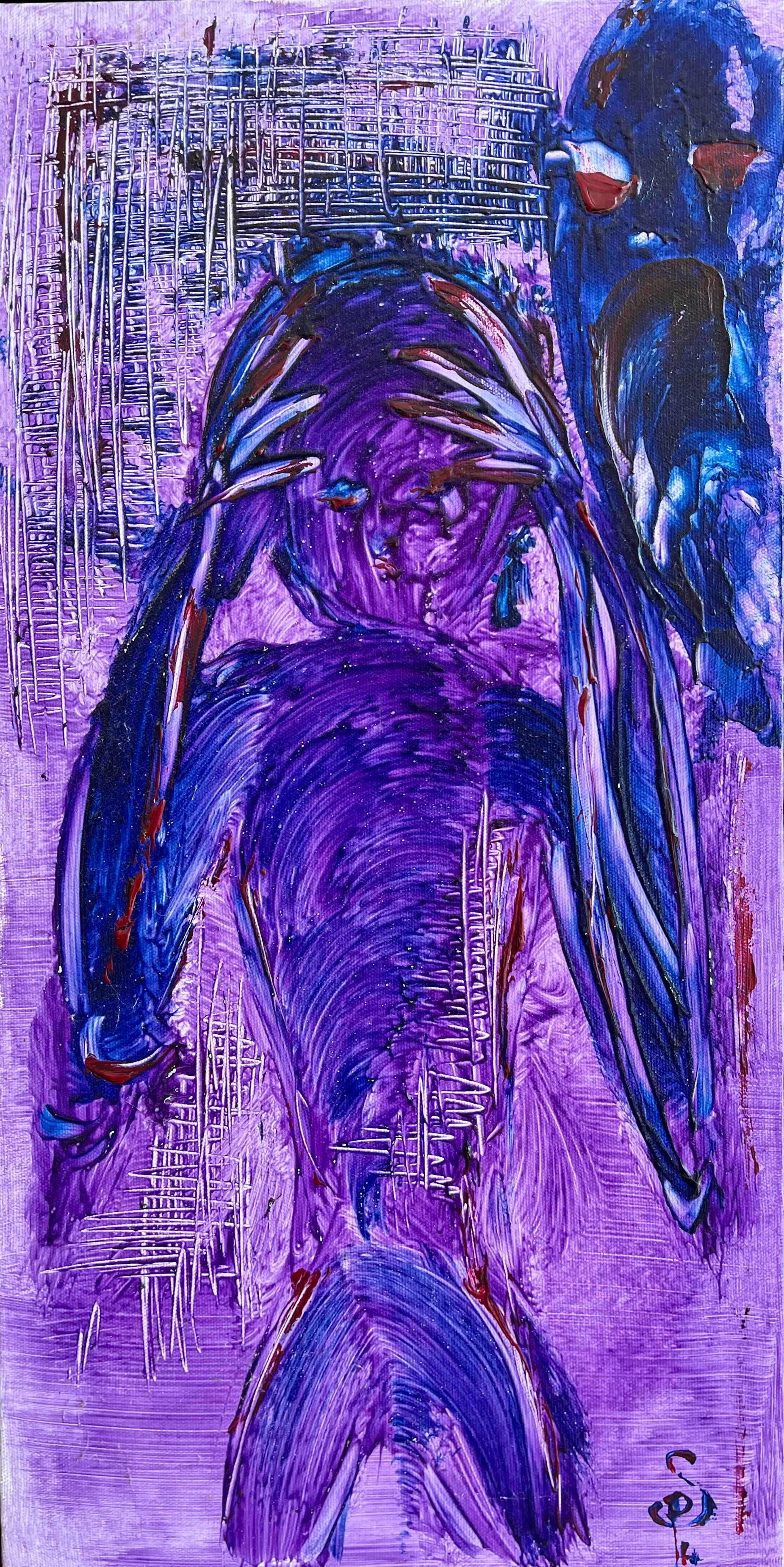 Peinture contemporaine acrylique sur toile 60x30 cm « L’autre voix » – SP – Galerie SP Mandelieu