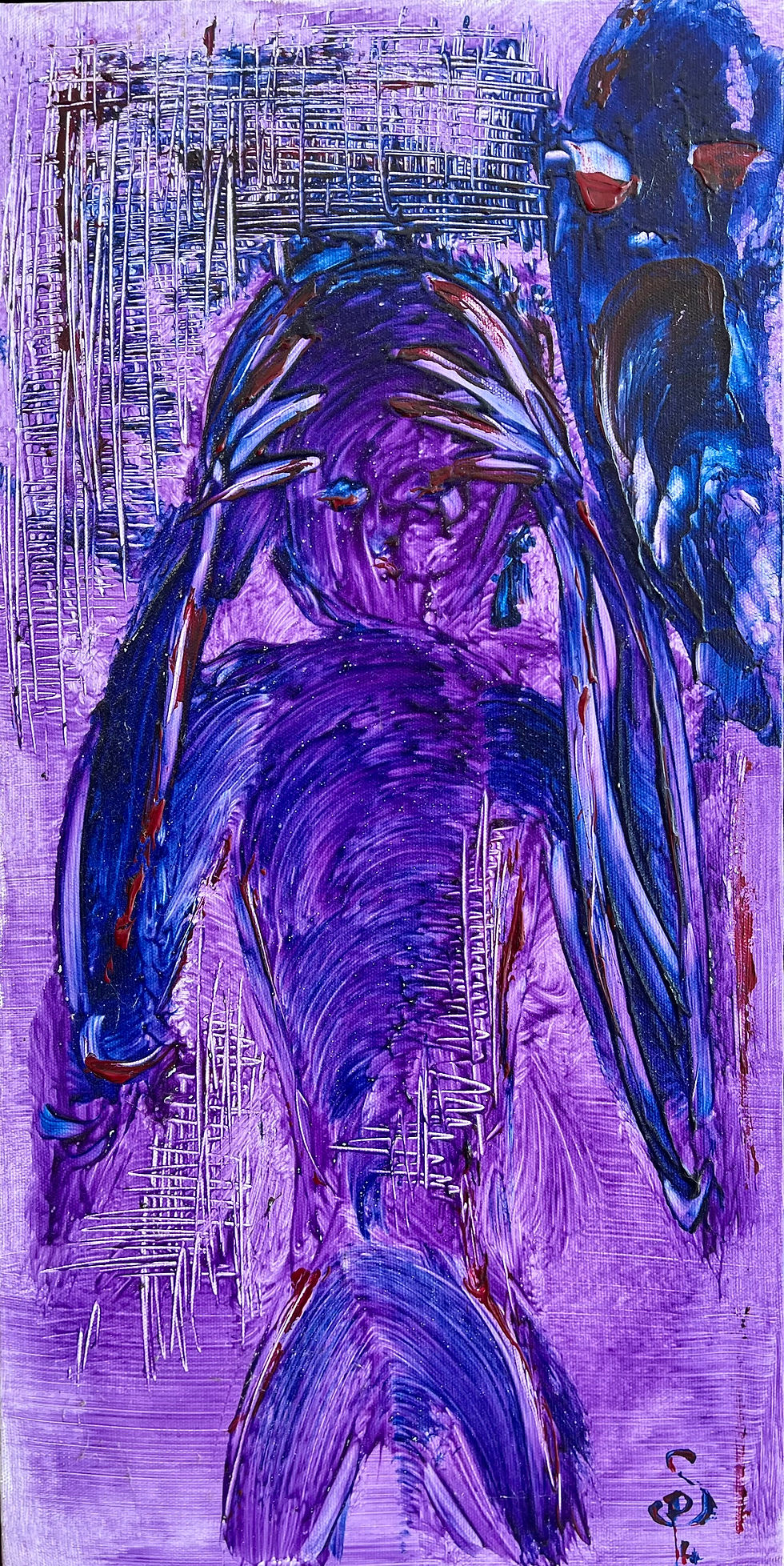 Peinture contemporaine acrylique sur toile 60x30 cm « L’autre voix » – SP – Galerie SP Mandelieu