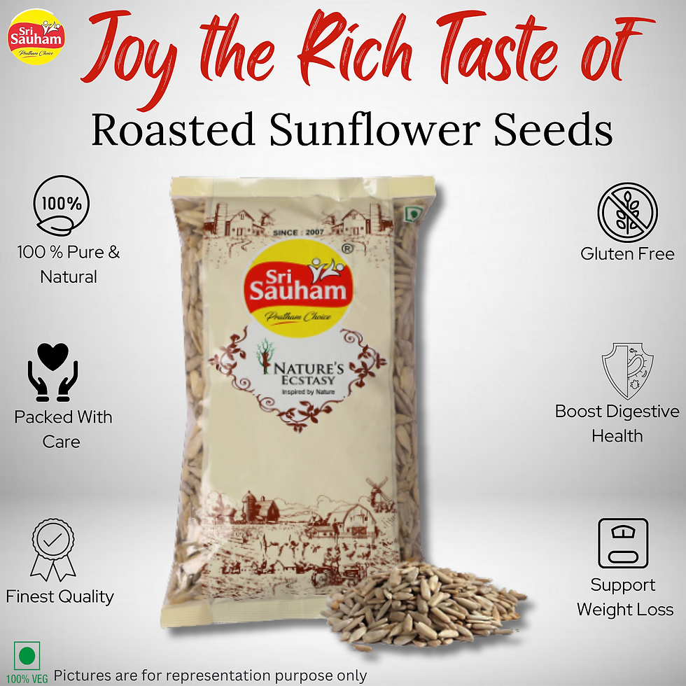 Thumbnail: Sri Sauham 100% Natural Roasted Sunflower Seed -200gm | Edible Surajmukhi K Beej