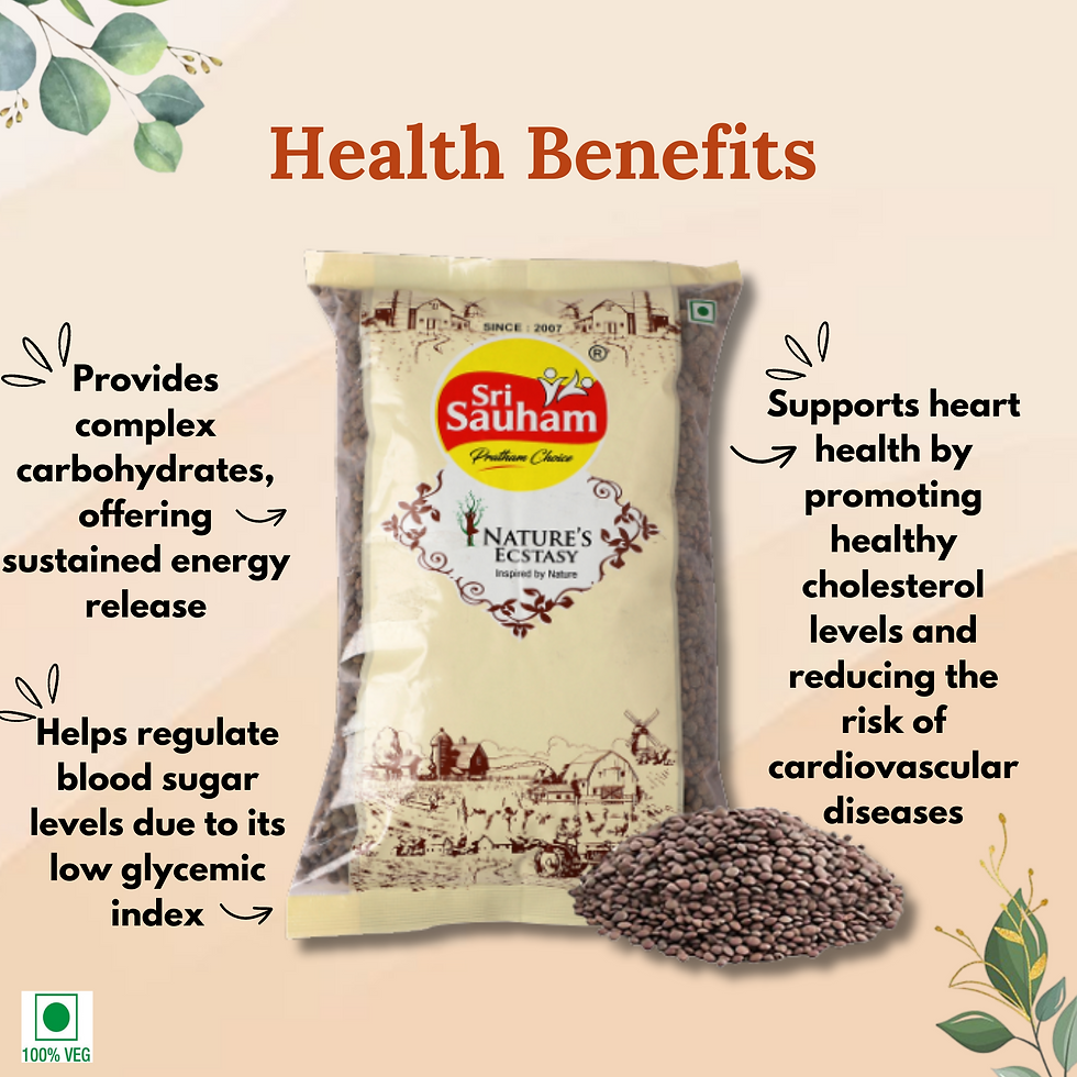 Thumbnail: Sri Sauham Premium Black Masoor Dal 1kg | Kali Daal