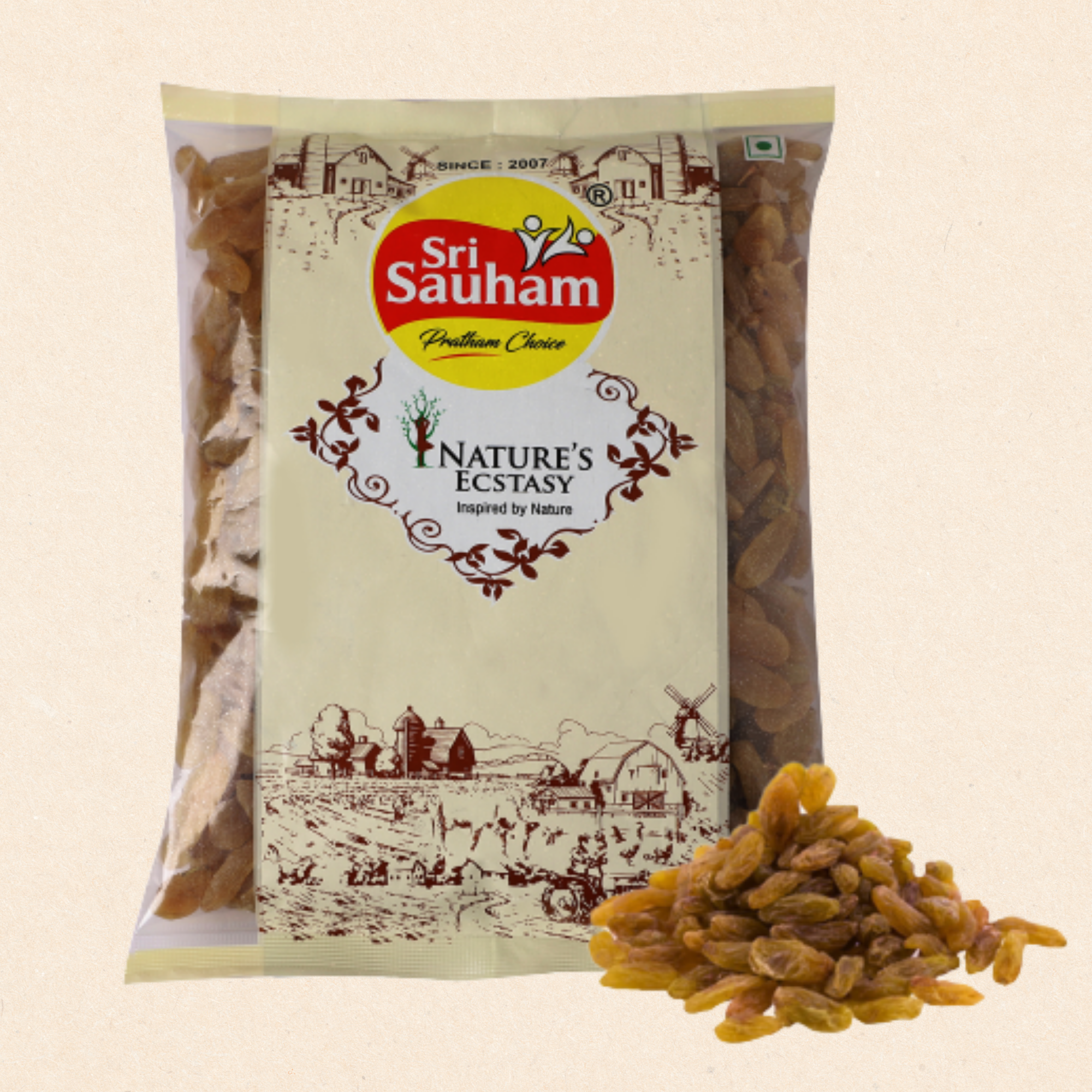 Sri Sauham Premium Dry Fruits - Indian Raisins - 500 gm | Kishmish