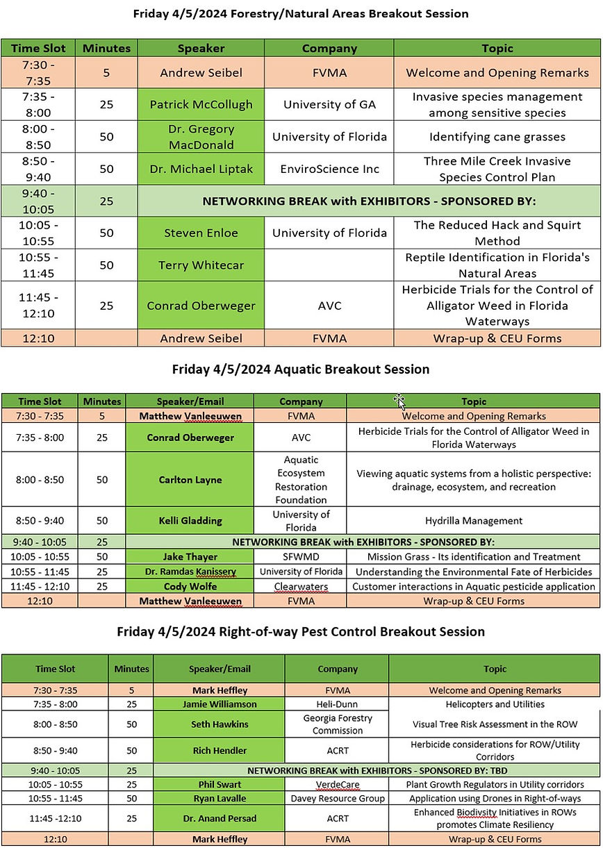 Fvma Conference 2025 Schedule Florida