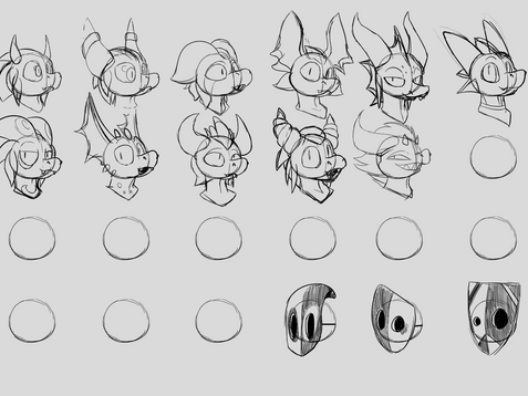 Concept Sketching - Head Sketches, Possible Usage for Game Assets or Outside Purposes