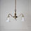 Thumbnail: Brass and copper opalescent glass chandelier 