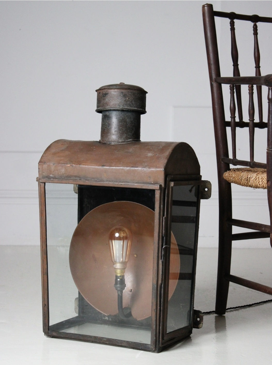 XL wall mounted copper lantern 
