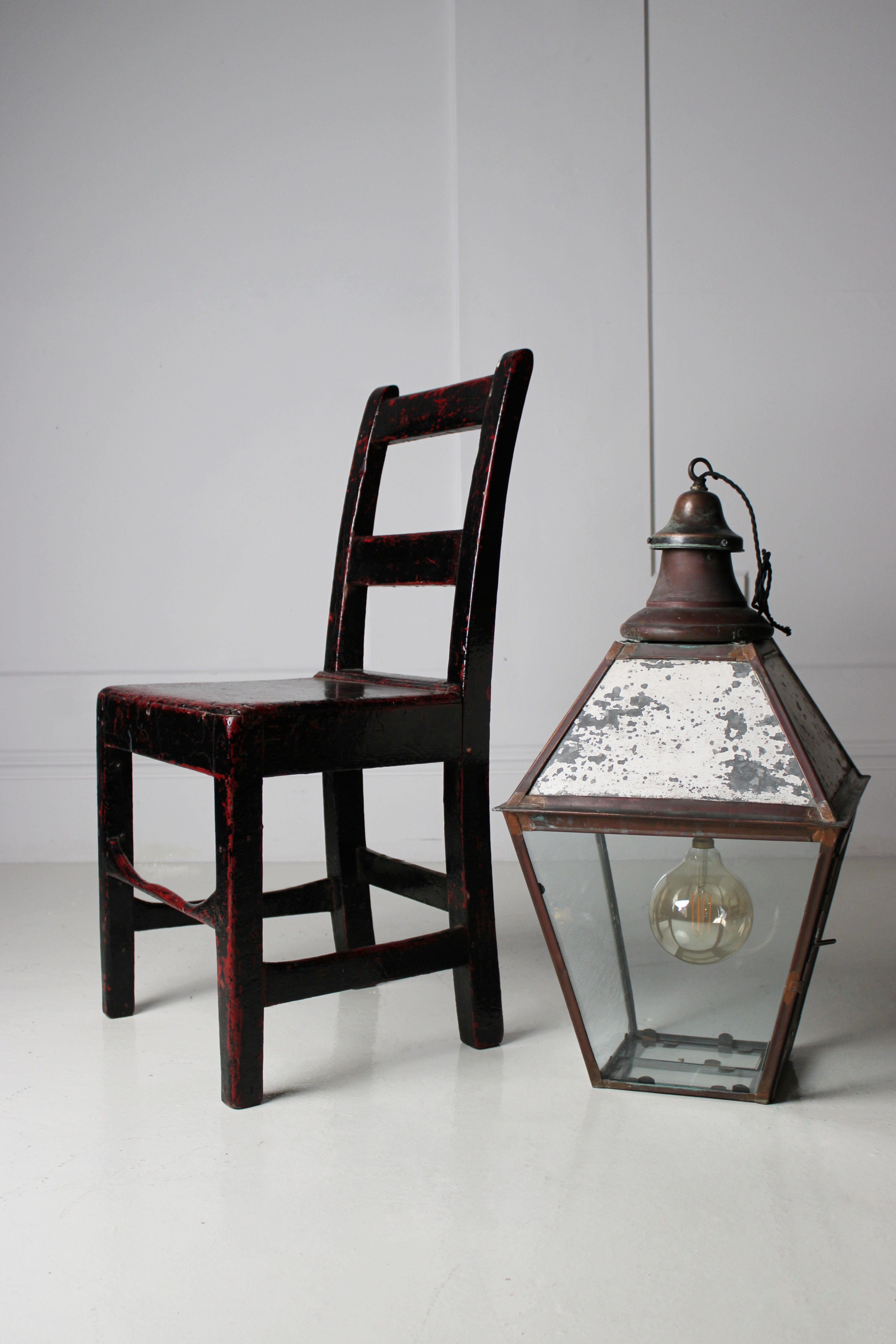 Large copper lantern pendant