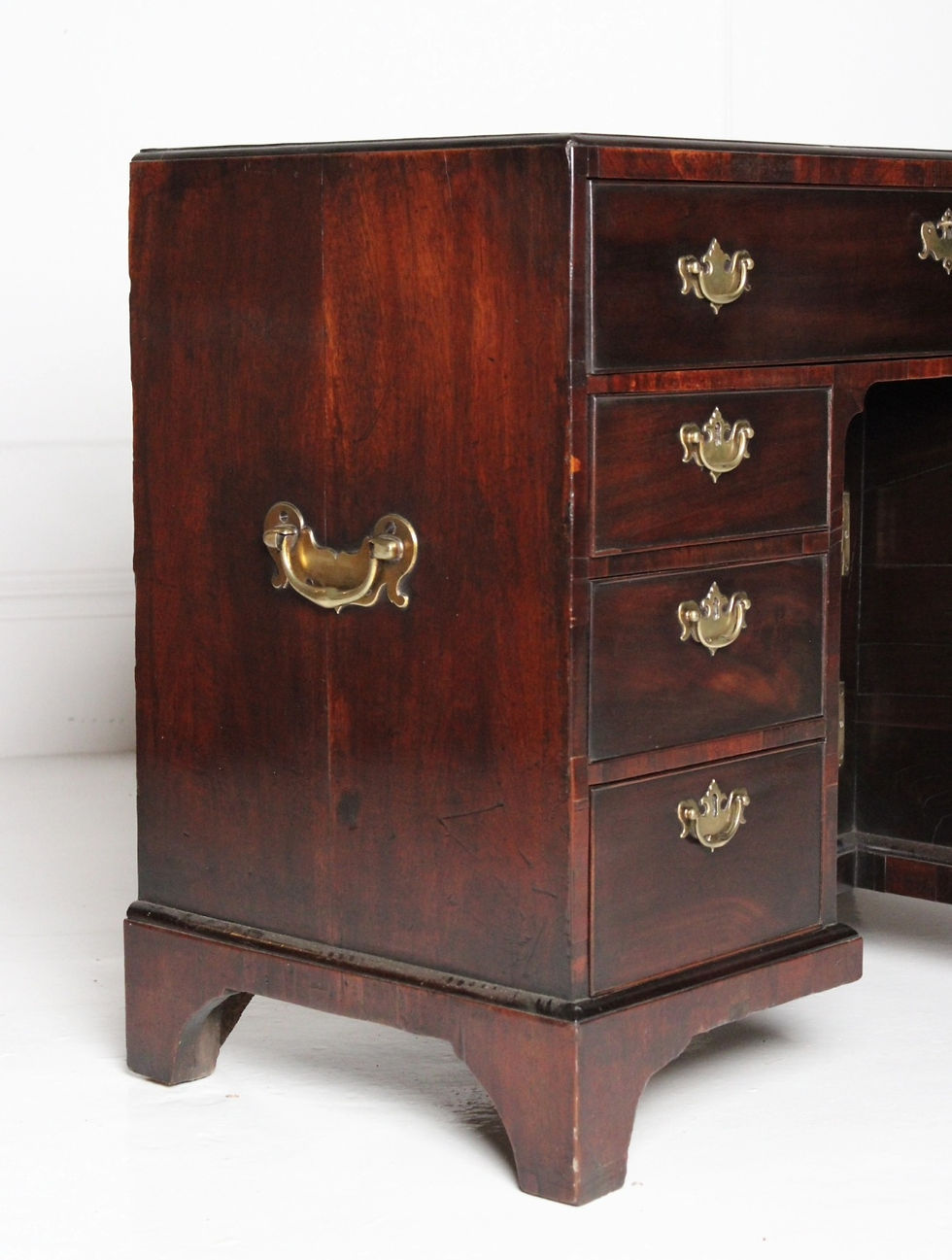 Thumbnail: George II red walnut kneehole desk