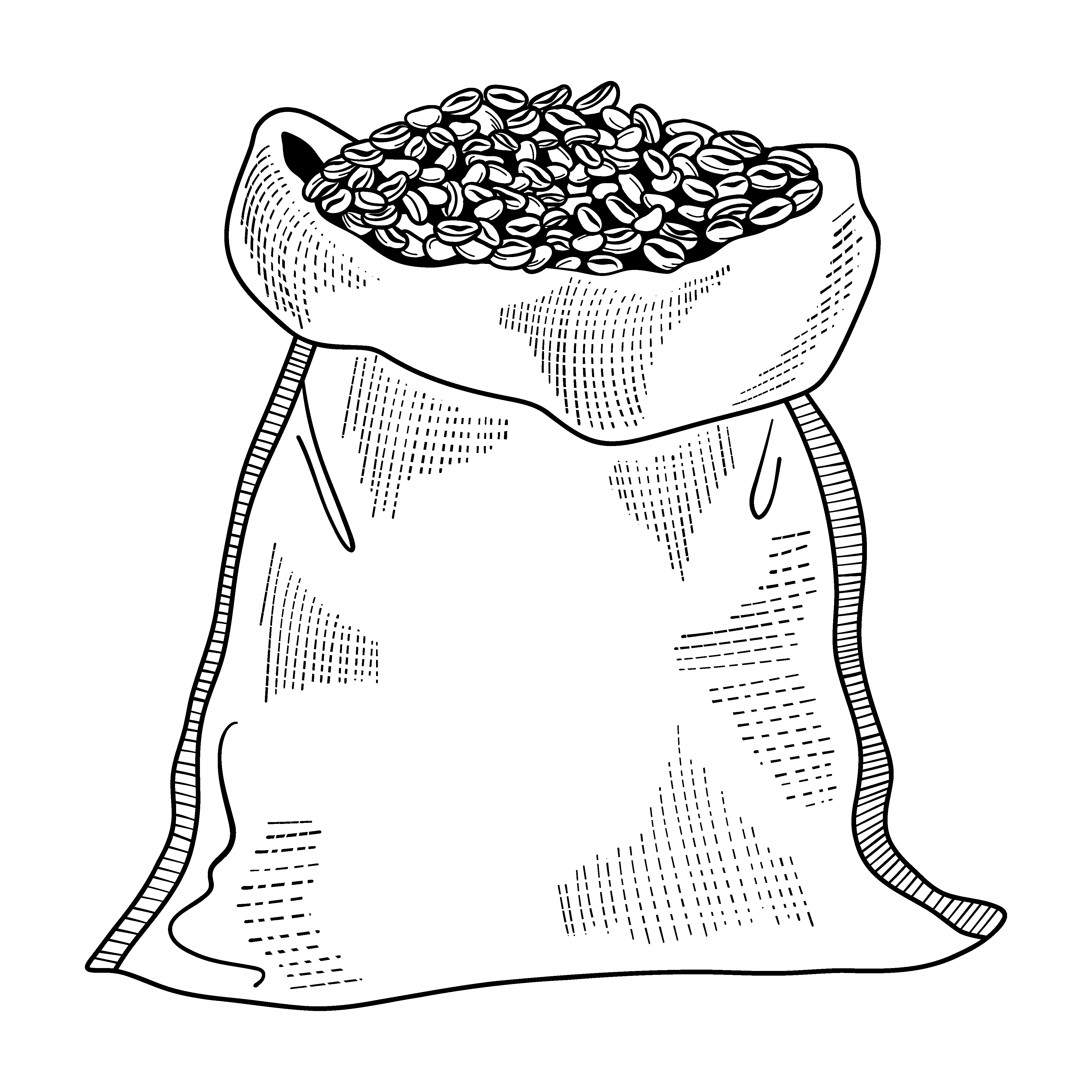 Custom Coffee Traders Illustration bag of beans