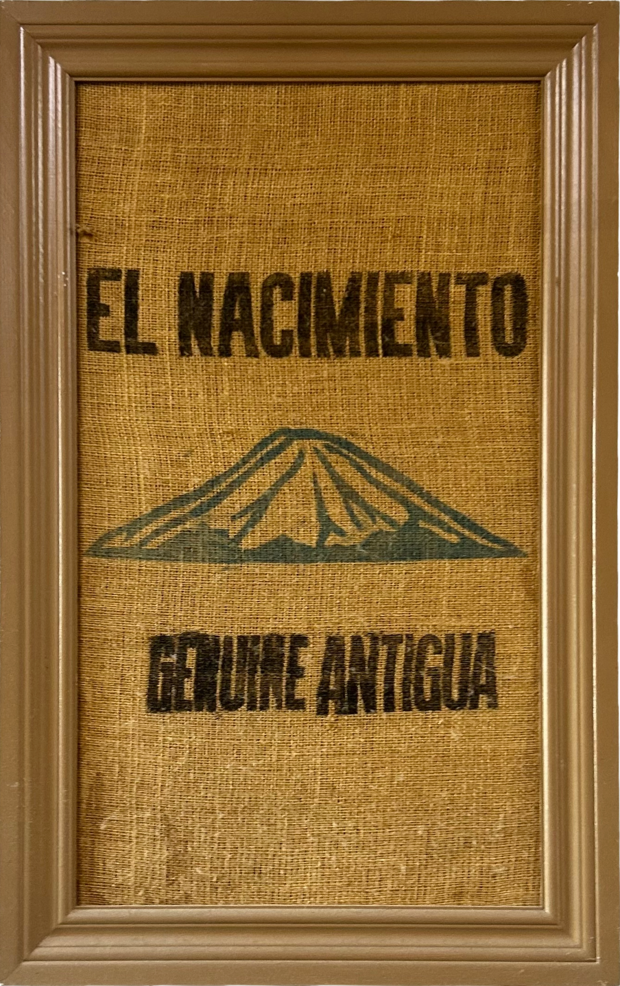 Burlap sacks of green unroasted coffee beans in the Cochrane warehouse.